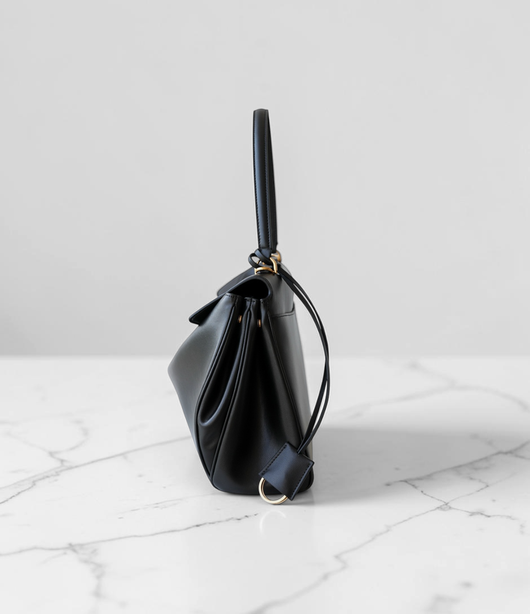 545 本革OHフラップバッグ / BLACK A4対応 2WAY 大人上品通勤バッグ ルビリア LUVILIA