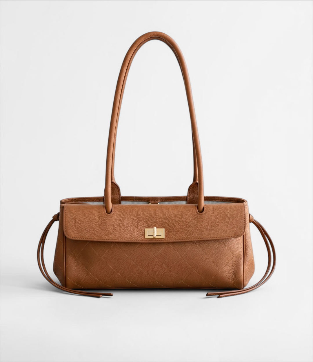 本革ロングハンドルバッグ|BROWN | 上質レザー×高見えキルティング|返品無料【LUVILIA公式】