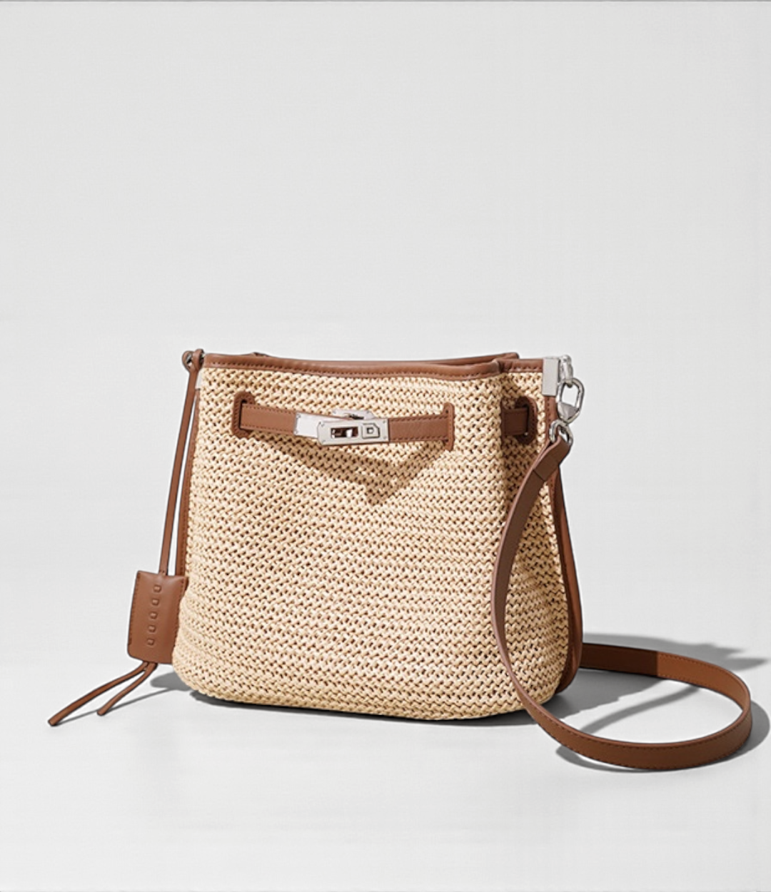 本革ベルトストローバッグ|BROWN | 上品な大人の夏バッグ|返品無料・LINEクーポン【LUVILIA公式】
