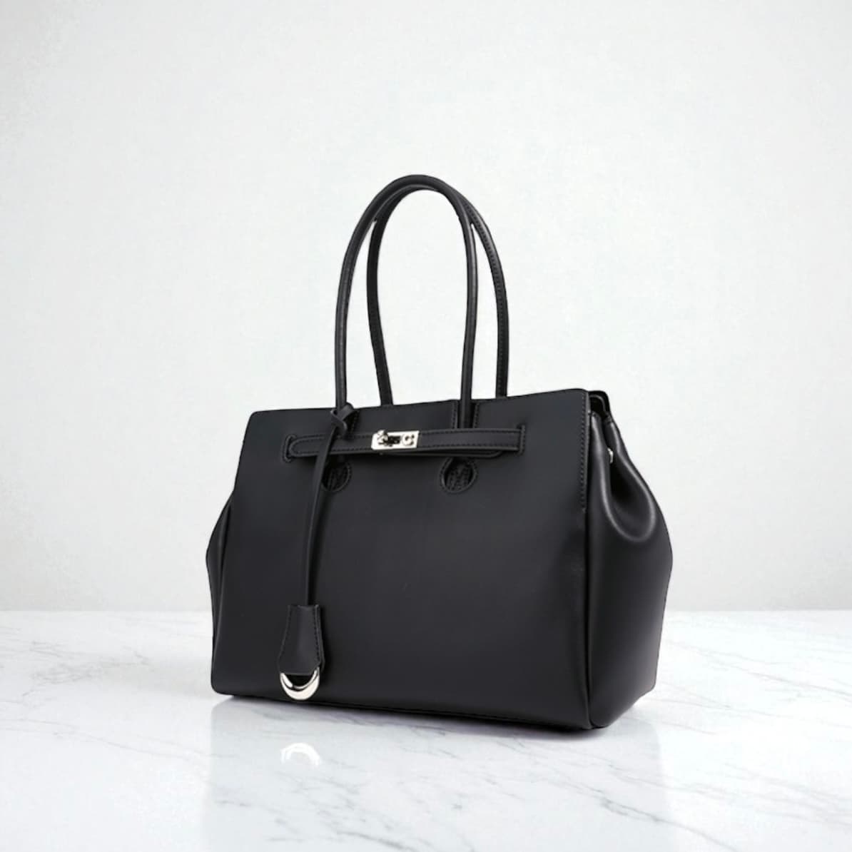 lv488 本革FBトートバッグ ブラック|上質レザー×収納力抜群 ルビリア