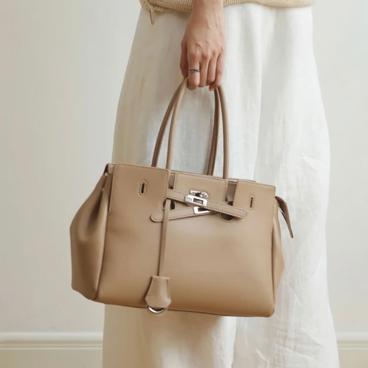 lv488 本革FBトートバッグ ベージュ|上質レザー×収納力抜群 ルビリア