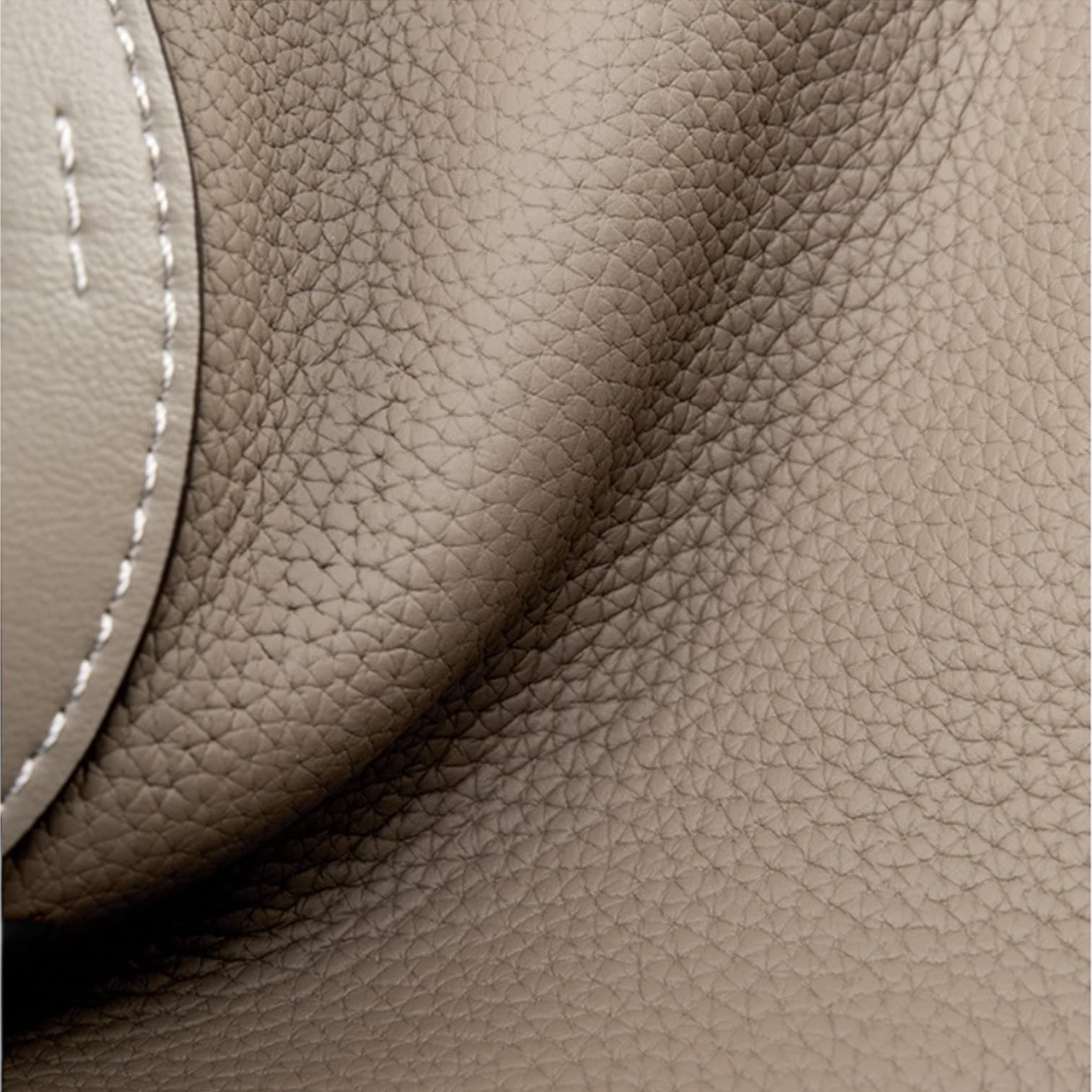 577 本革OVALハンドルバケットバッグ グレージュ 楕円ハンドルが映えるきちんとバッグ ルビリア