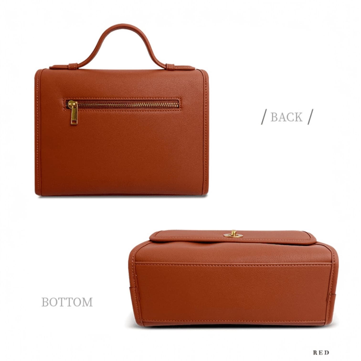 307 牛革フラップバッグ レッド / シンプルなのに高見えするクラシックデザイン