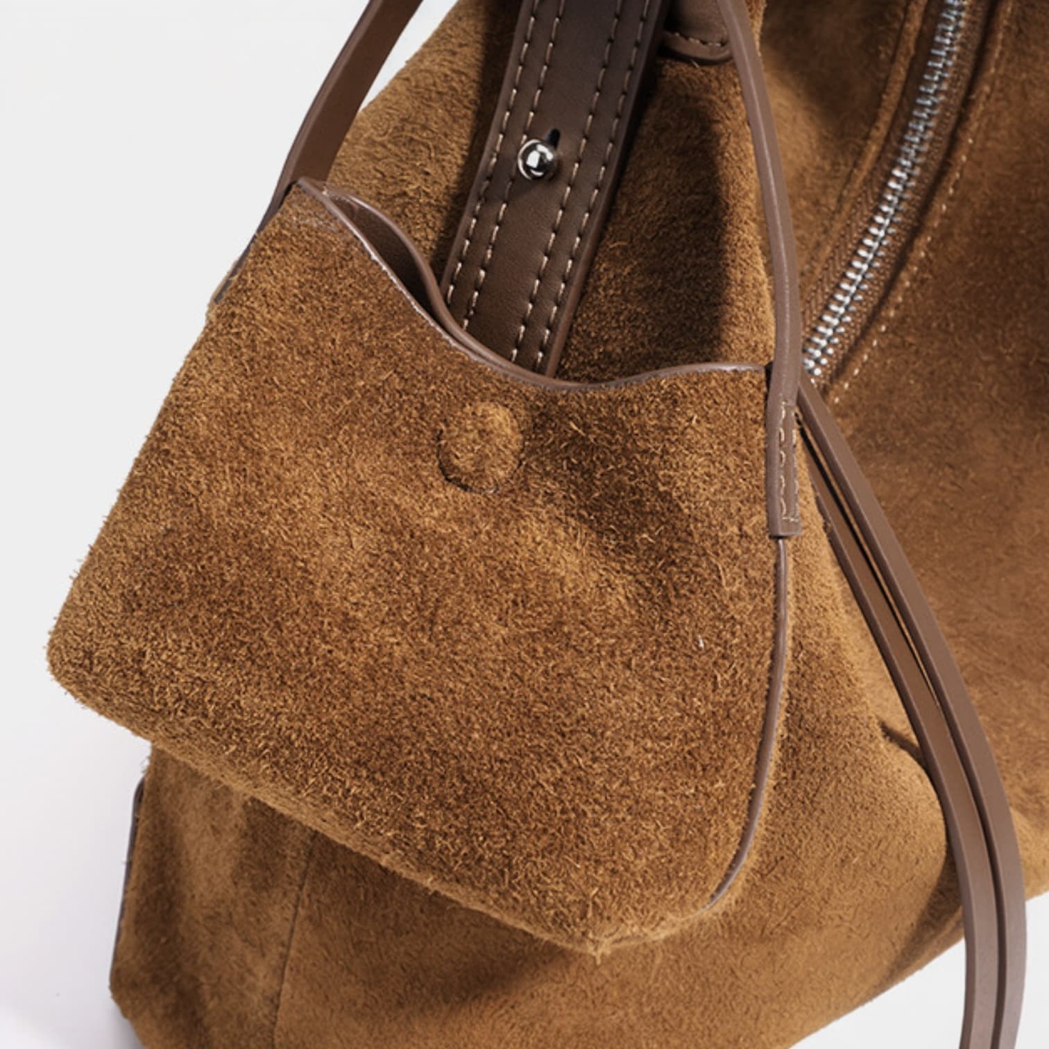 489 本革スウェードHMバッグ ブラウン / 2WAY仕様 ミニバッグ付き ルビリア