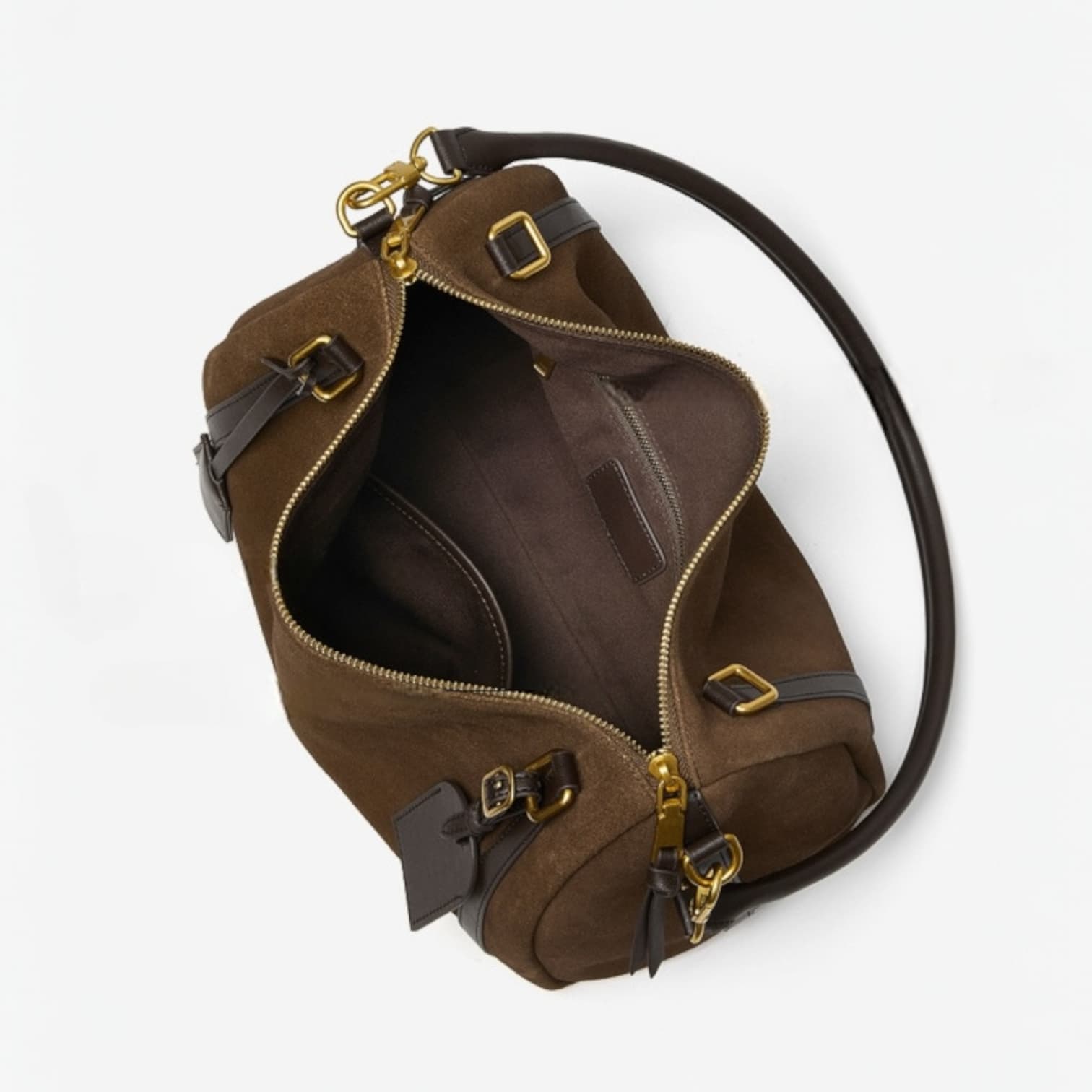 497 本革WBボストンバッグ モカ|上質スウェード×大容量デザイン ルビリア