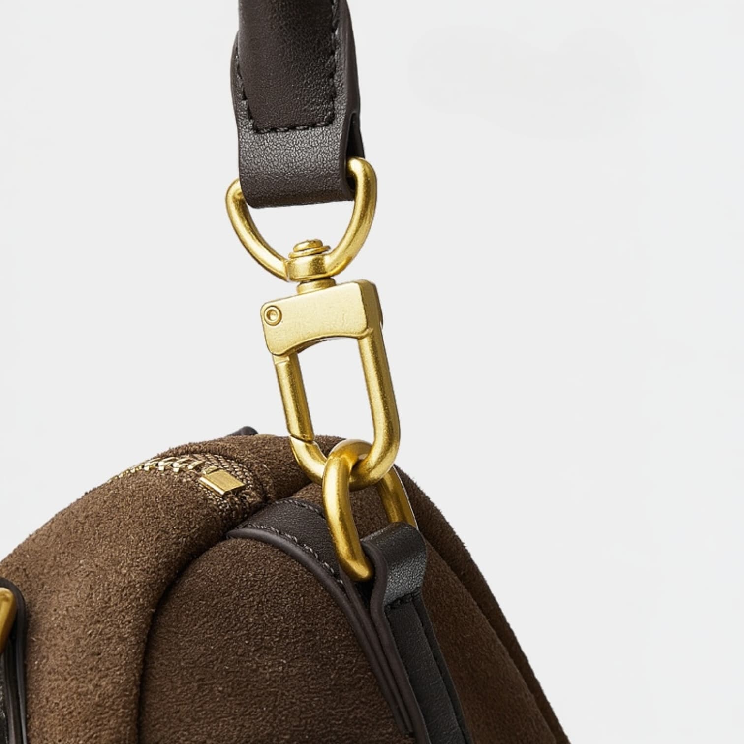 497 本革WBボストンバッグ モカ|上質スウェード×大容量デザイン ルビリア