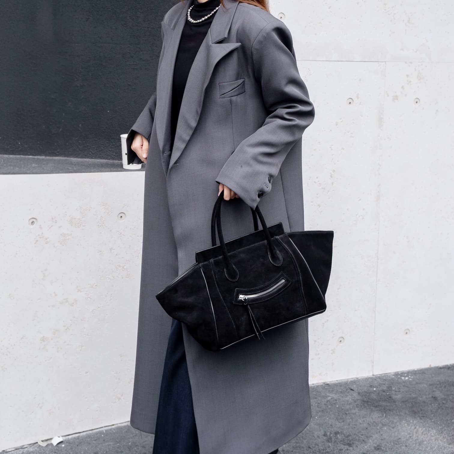 521 本革スウェードRGバッグ M ブラック|A4対応×上質スウェード ルビリア