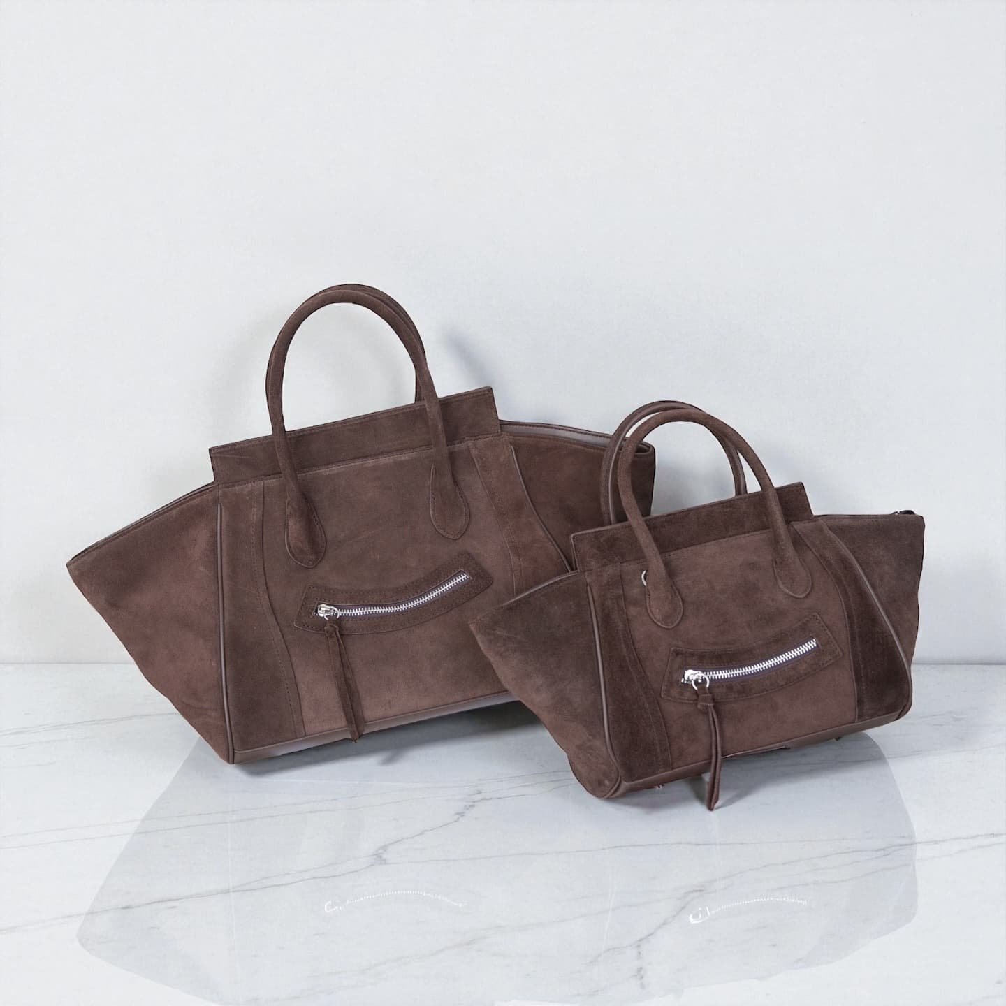 521 本革スウェードRGバッグ S&M/モカ 軽量×上品スウェード ルビリア