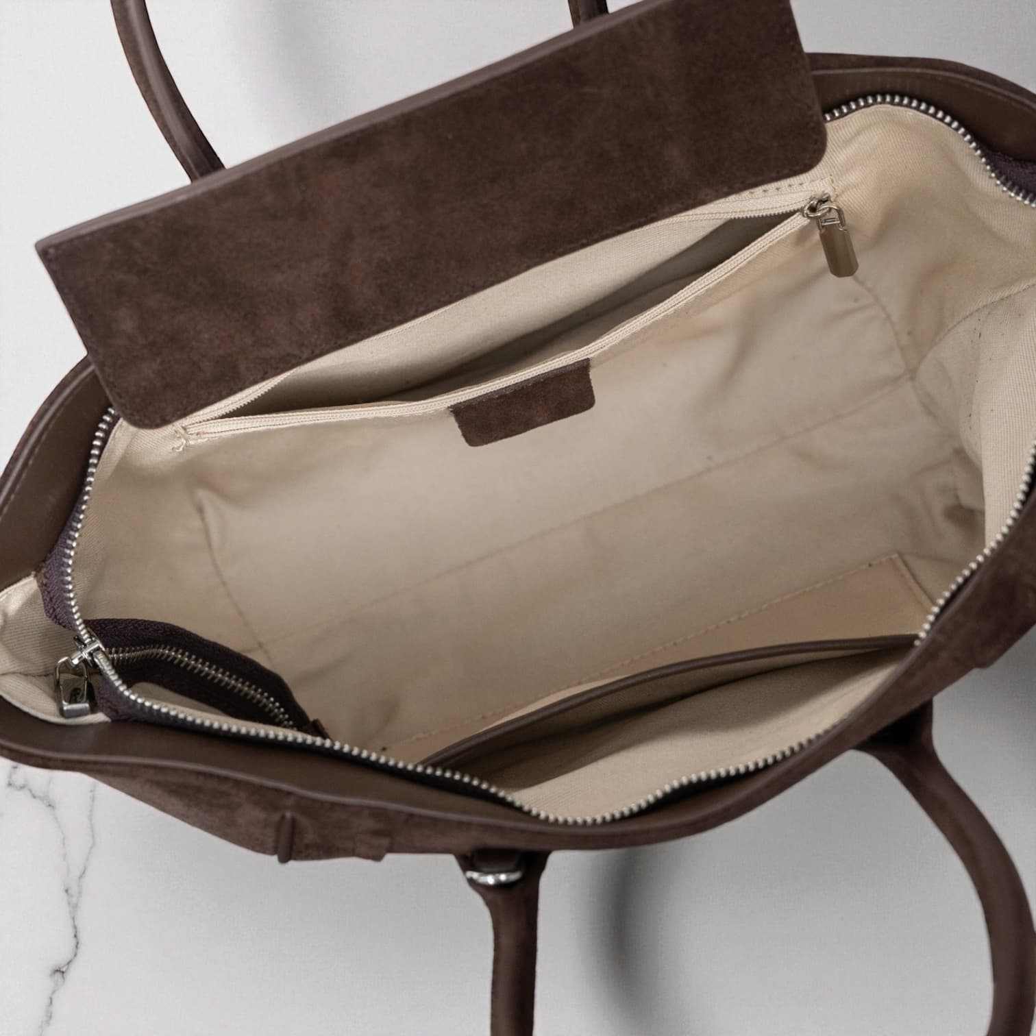 521 本革スウェードRGバッグ S/モカ 軽量×上品スウェード ルビリア