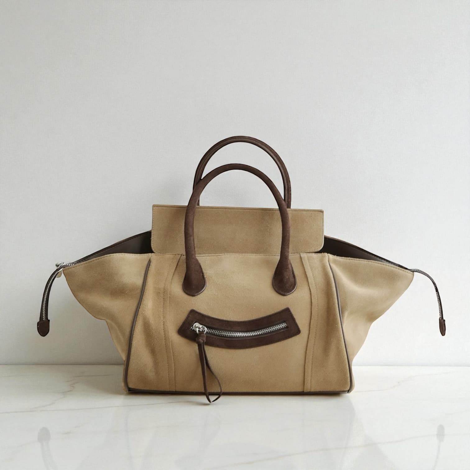 521 本革スウェードRGバッグ M ベージュ|A4対応×上質スウェード ルビリア