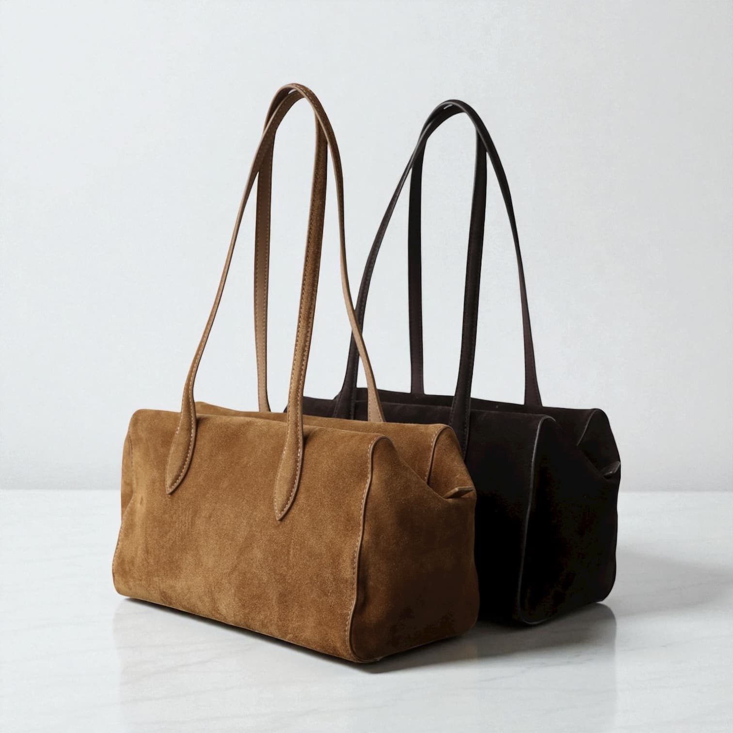 528 牛革スウェードソフトボストンバッグ