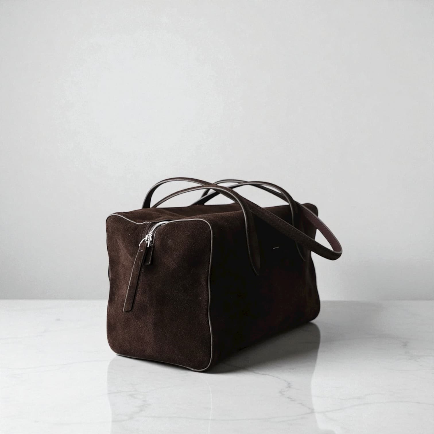 528 牛革スウェードソフトボストンバッグ