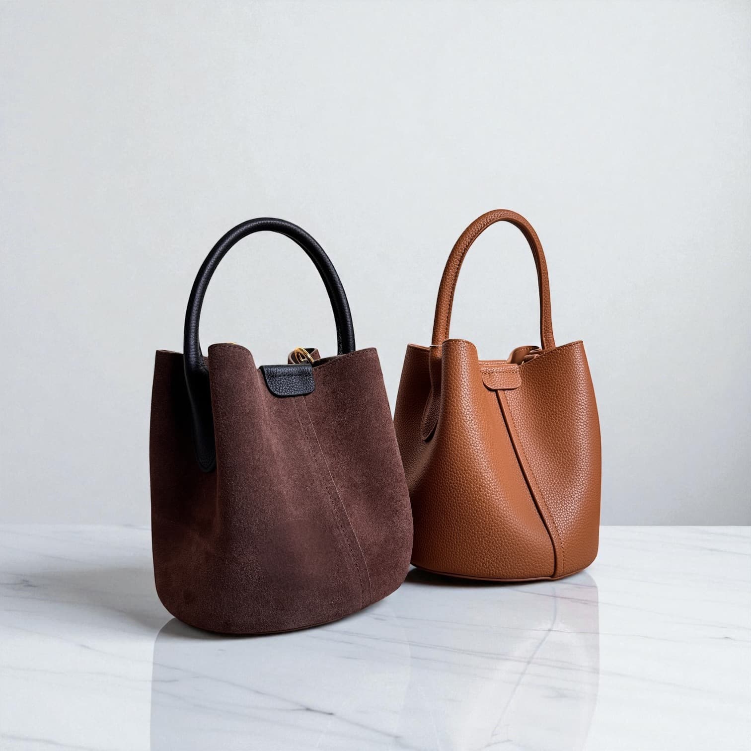 331 牛革TOP’H’バケツバッグ