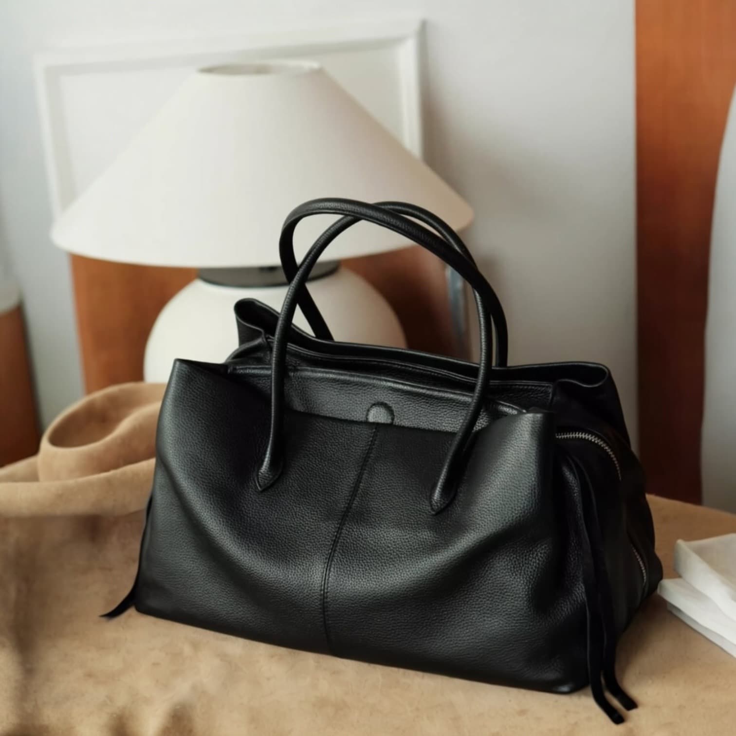 531 本革BLNトートバッグ ブラック|A4対応大容量トート ルビリア