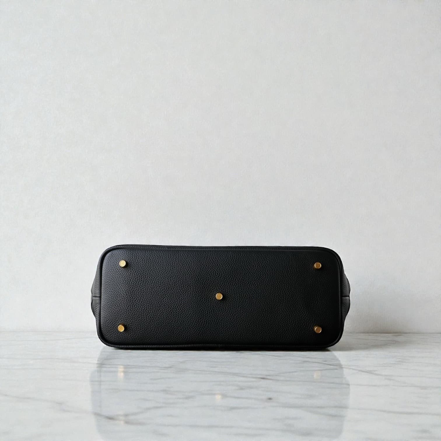 541 本革TFハンドルバッグ / Lサイズ ブラック A4収納可 スマホポケット付き ルビリア