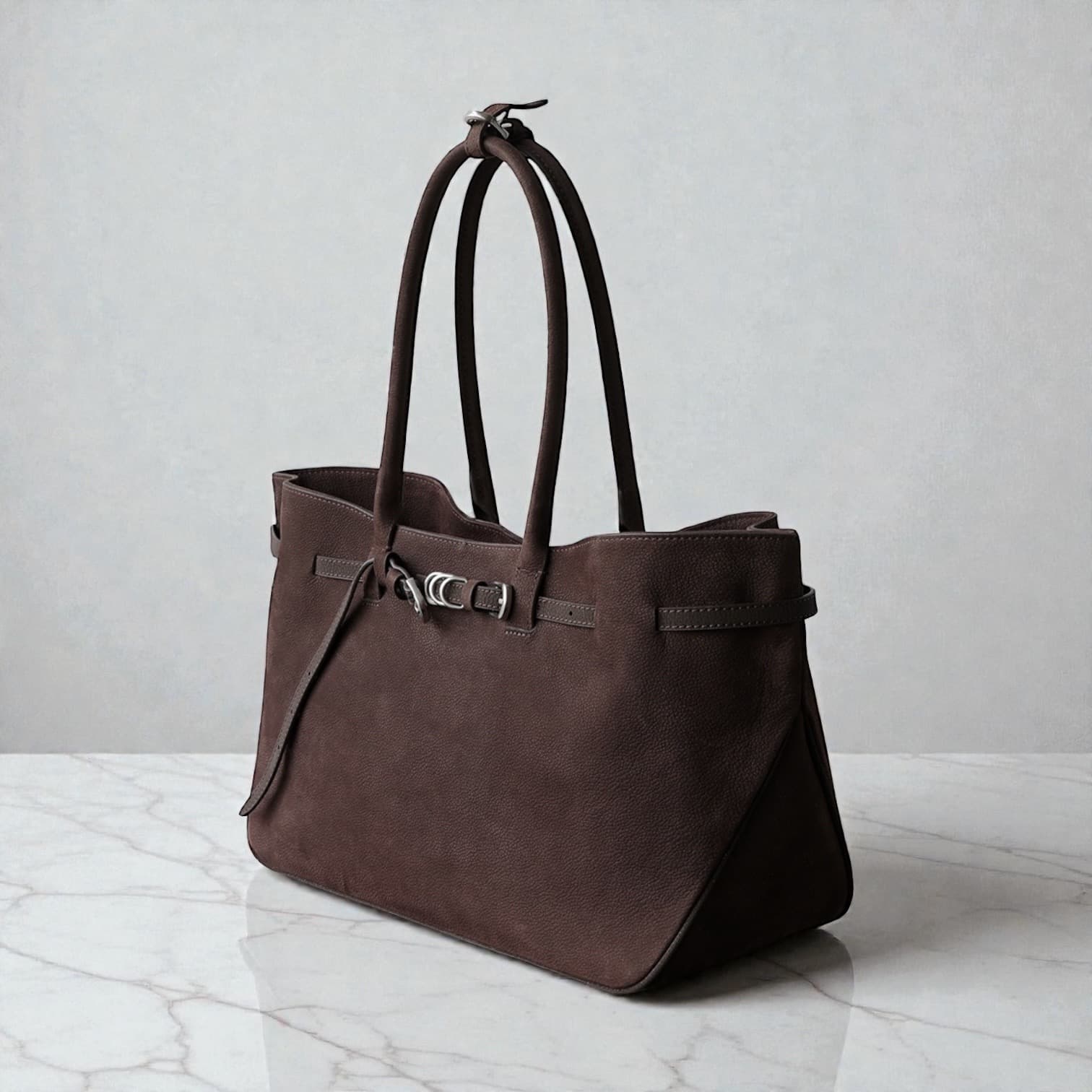 538 鹿革RBバッグ MOCHA|A4収納・軽量0.5kg・上質ディアレザー ルビリア