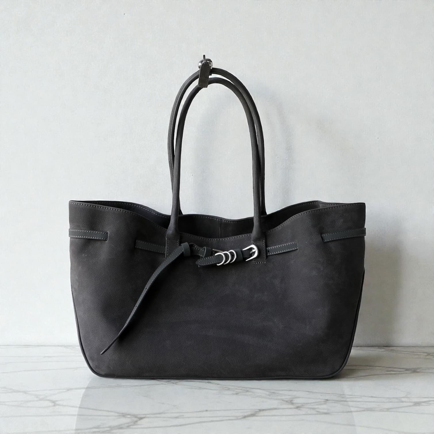 538 鹿革RBバッグ GRAY|A4収納・軽量0.5kg・上質ディアレザー ルビリア