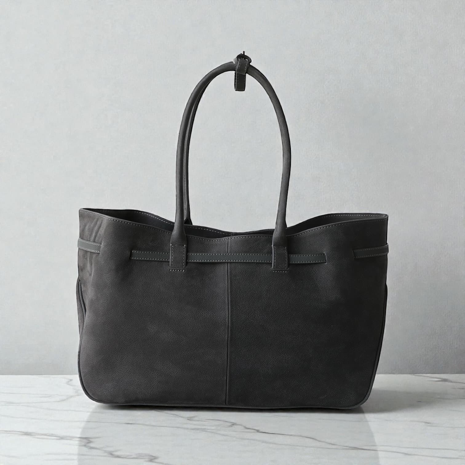 538 鹿革RBバッグ GRAY|A4収納・軽量0.5kg・上質ディアレザー ルビリア