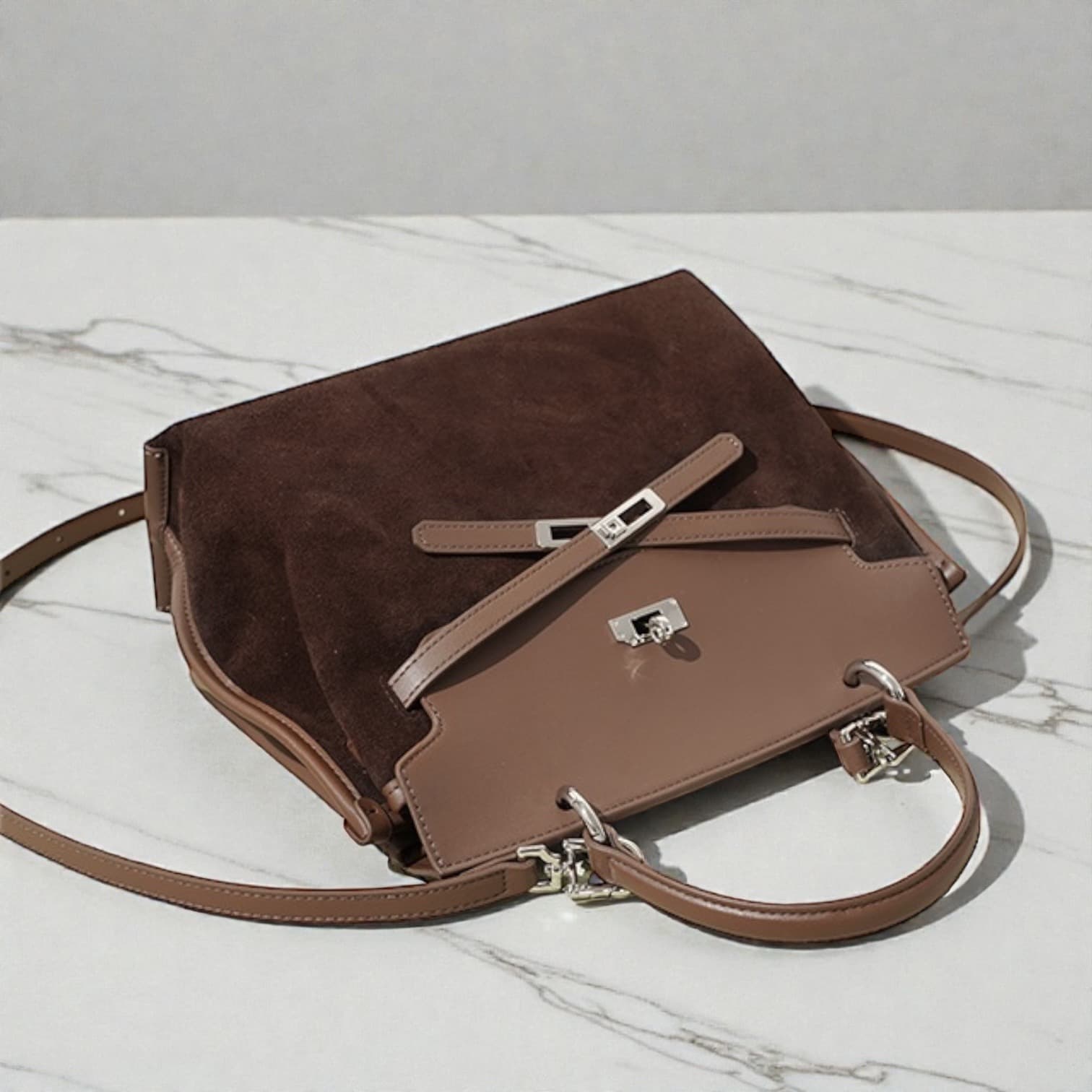 536 本革HBフラップ3WAYバッグ BROWN|上品に背負える大人バックパック ルビリア