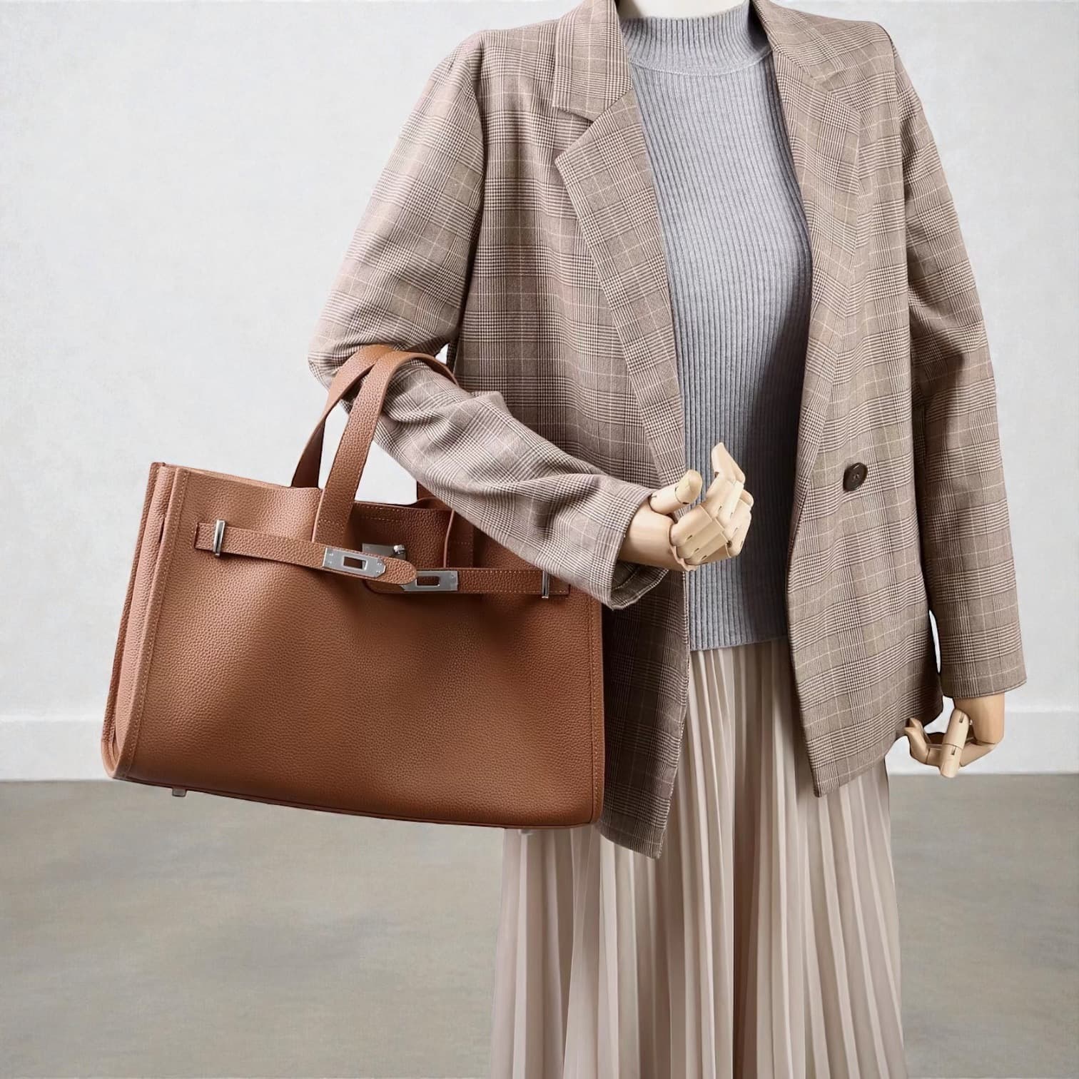 550 本革FBラージバッグ ブラウン|A4・PC対応の上質レザー通勤バッグ ルビリア