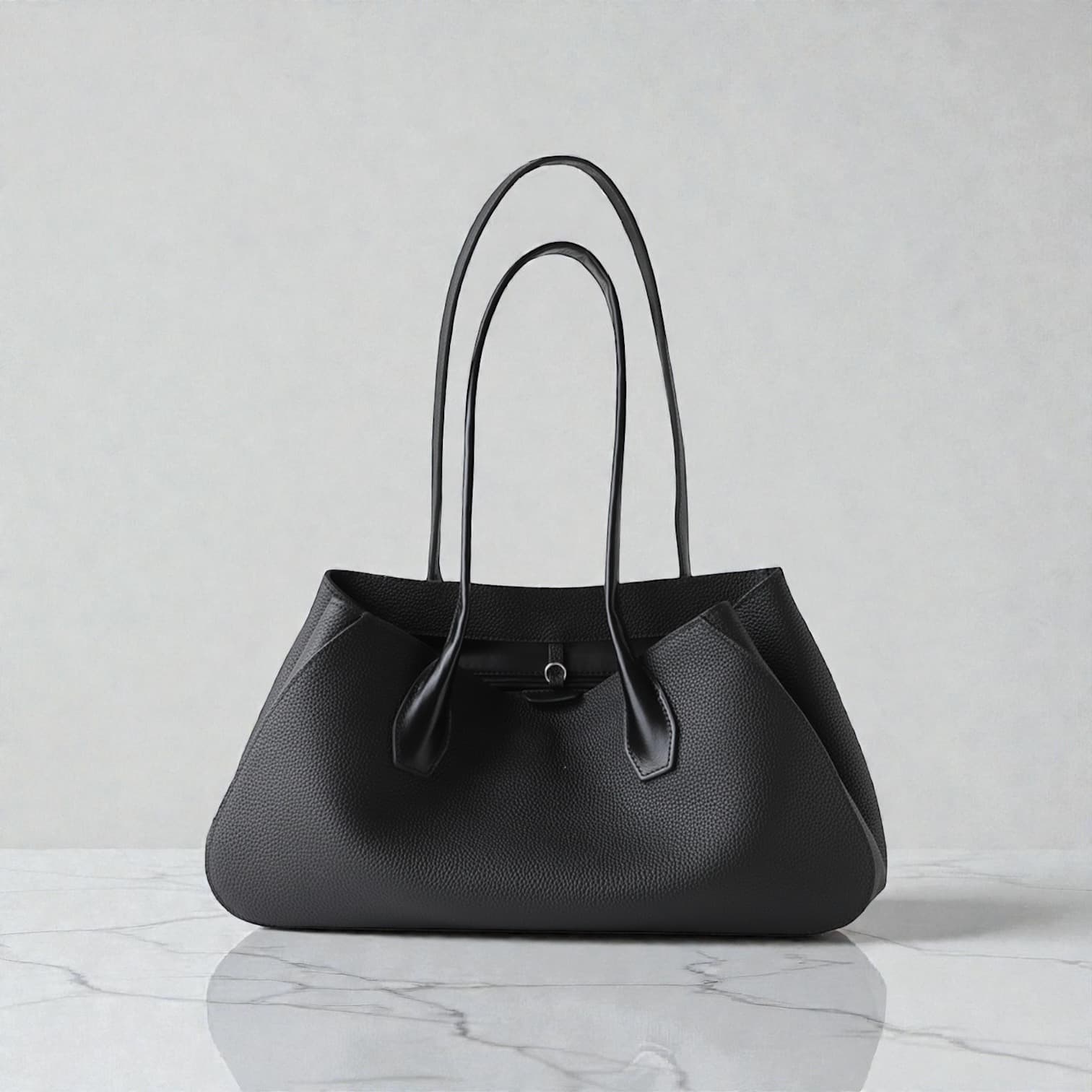 546 本革LHセレモニーバッグ ブラック|卒入学・冠婚葬祭などフォーマルなシーンに上品対応 ルビリア