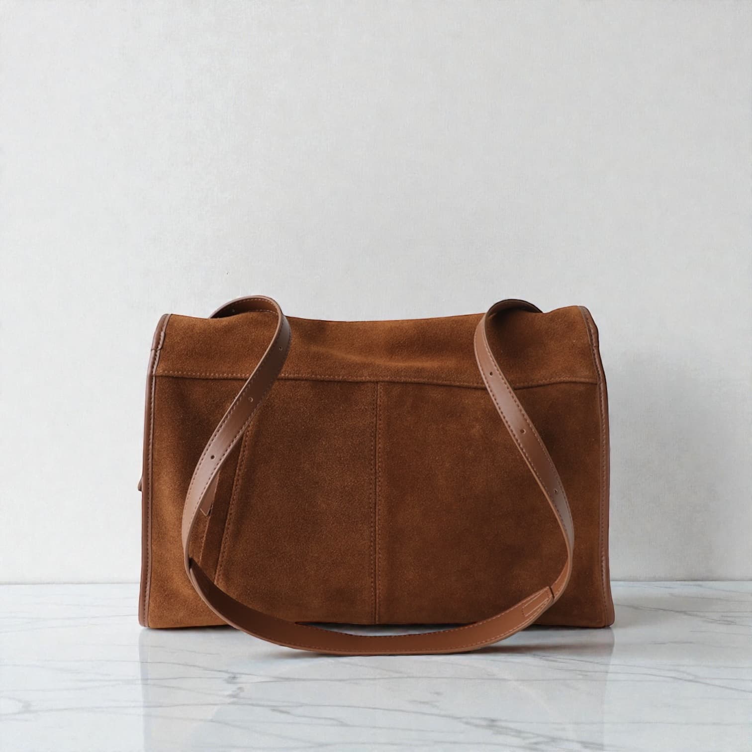 547 本革パイピングフラップバッグ/S/BROWN 太ストラップ 斜め掛け ルビリア