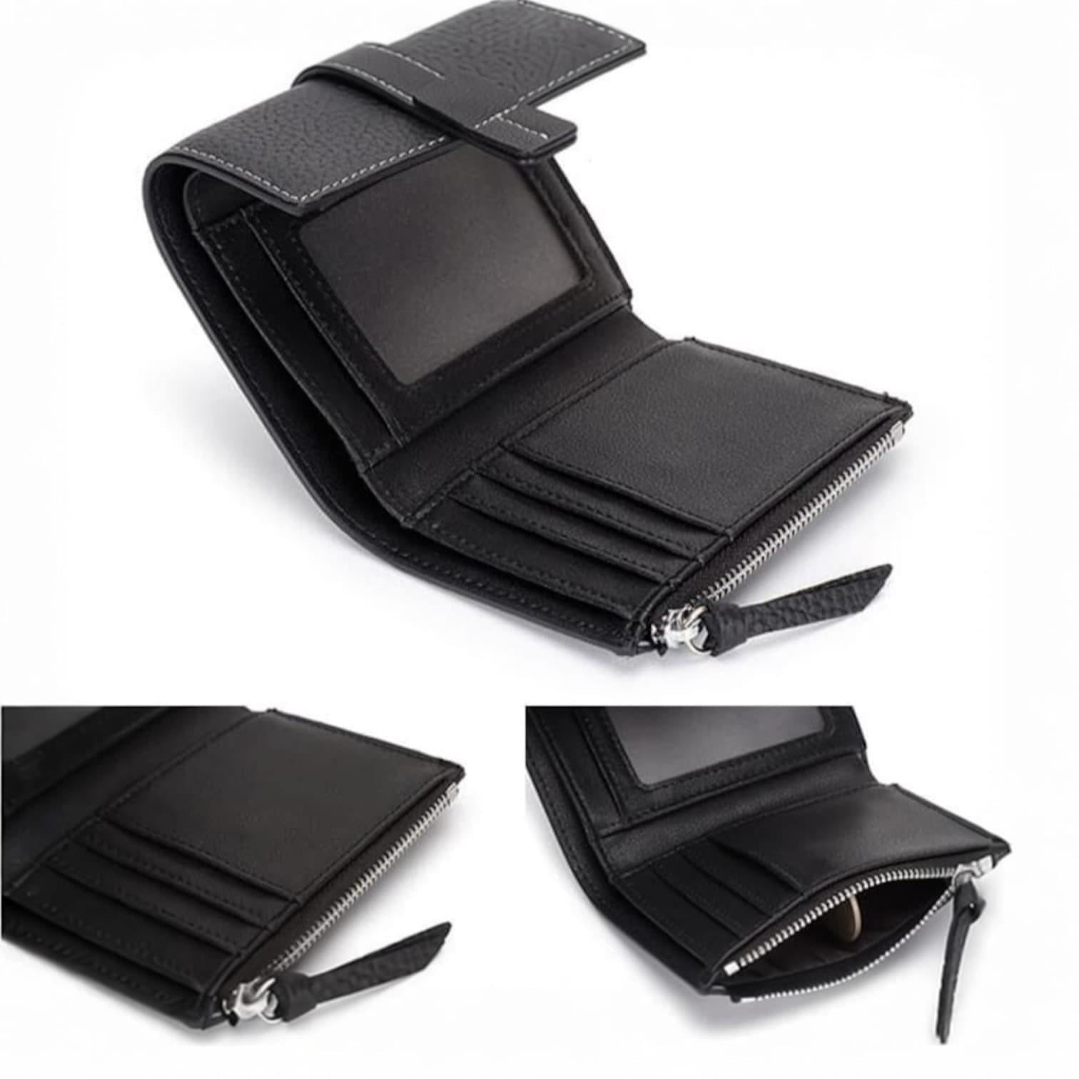 023 本革FBミニウォレット ブラック / 高級感と使いやすさを兼ね備えた理想の三つ折りミニ財布 / ルビリア