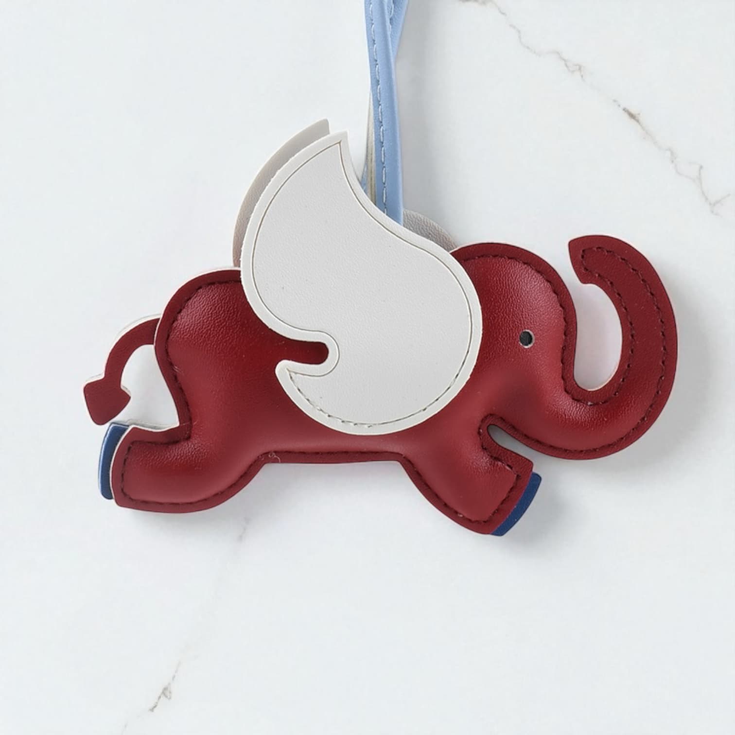 033 ウィングエレファントチャーム レッド / ポップな配色が可愛いゾウモチーフのバッグチャーム / ルビリア
