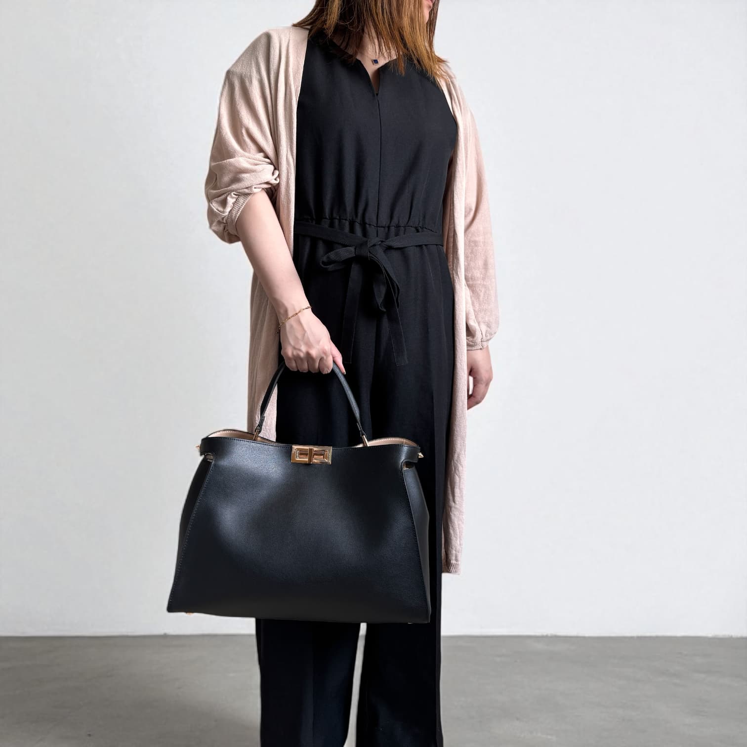 042 牛革PKBバッグ Lサイズ ブラック / A4対応なのに上品で上質。大人の理想の通勤バッグ