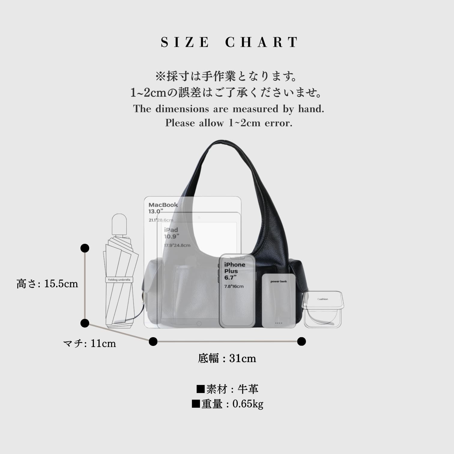 554 本革MPトライアングルバッグ ブラック｜多ポケットで出し入れしやすいワンハンドル　ルビリア