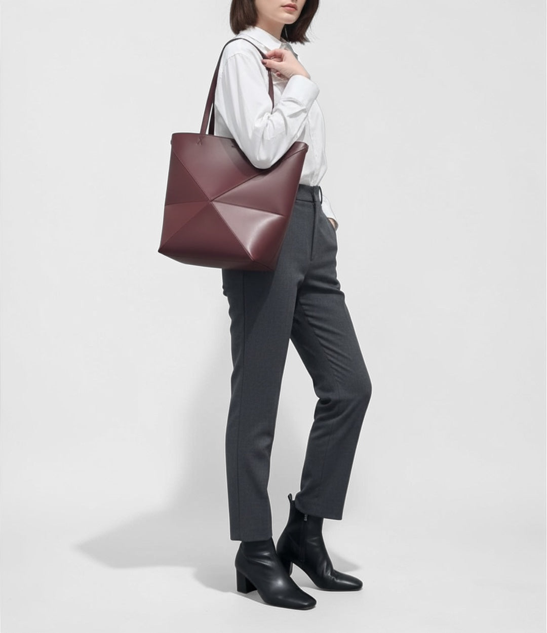 412 牛革パズルトートバッグ/M