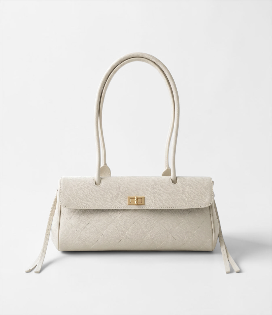 本革ロングハンドルバッグ｜WHITE | 上質レザー×高見えキルティング｜返品無料【LUVILIA公式】
