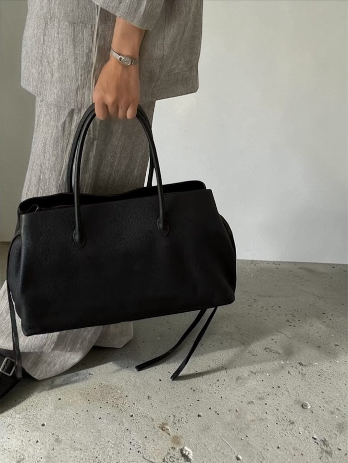 牛革ボウリングバッグ | 2026年春夏トレンドバッグ|BLACK