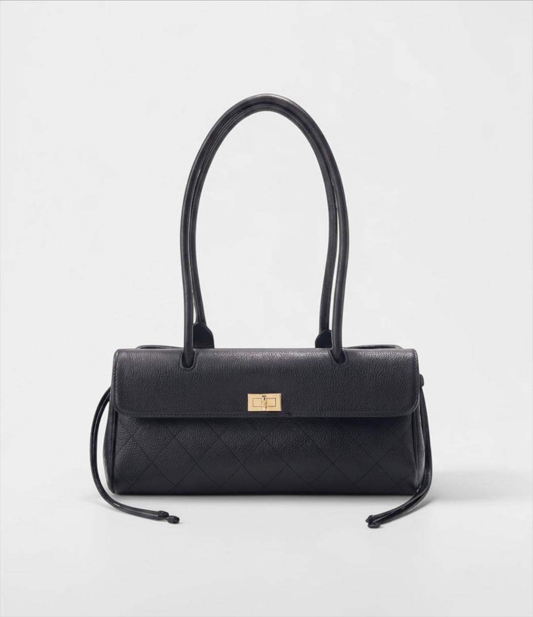 本革ロングハンドルバッグ｜BLACK | 上質レザー×高見えキルティング｜返品無料【LUVILIA公式】