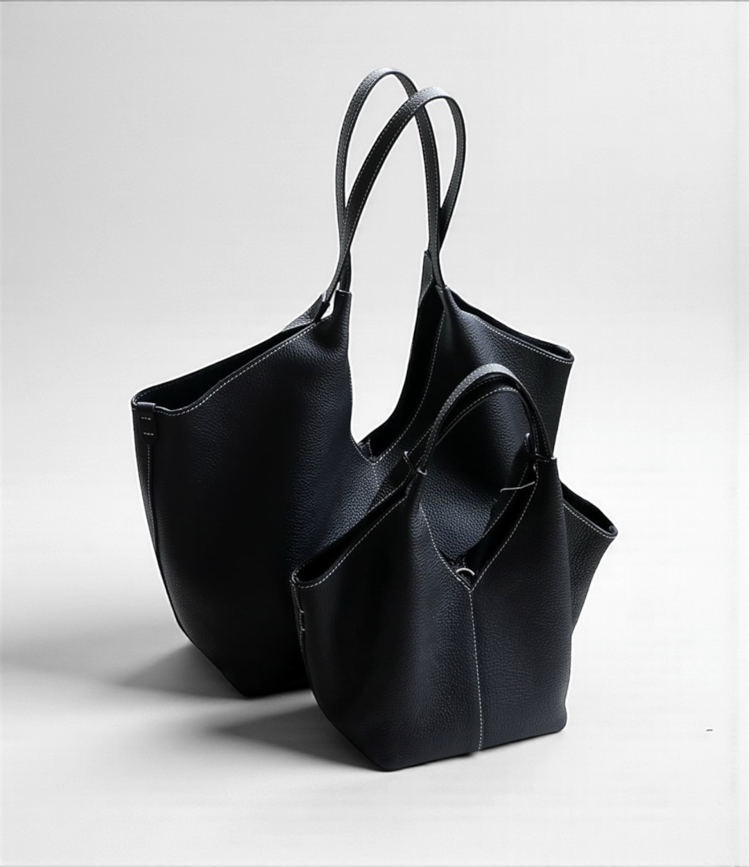 本革ショッパートートバッグ｜BLACK | 上質レザー×軽量×2WAY｜即納・返品無料【LUVILIA公式】