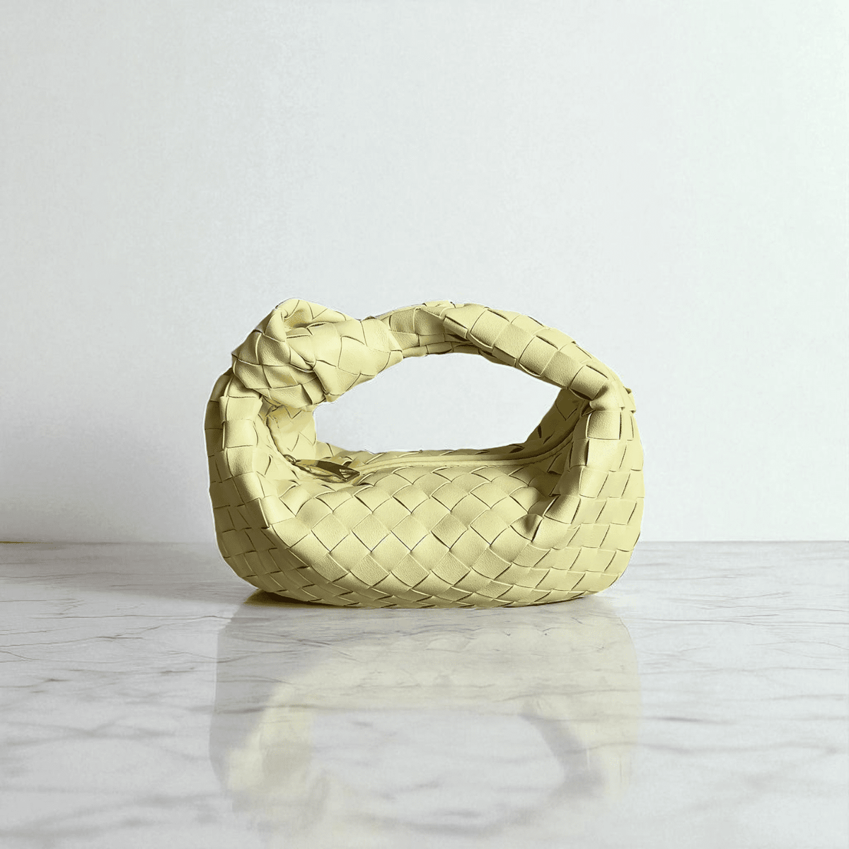 221 牛革編み込みバッグ｜小さめバッグ,ノットハンドル 10色展開