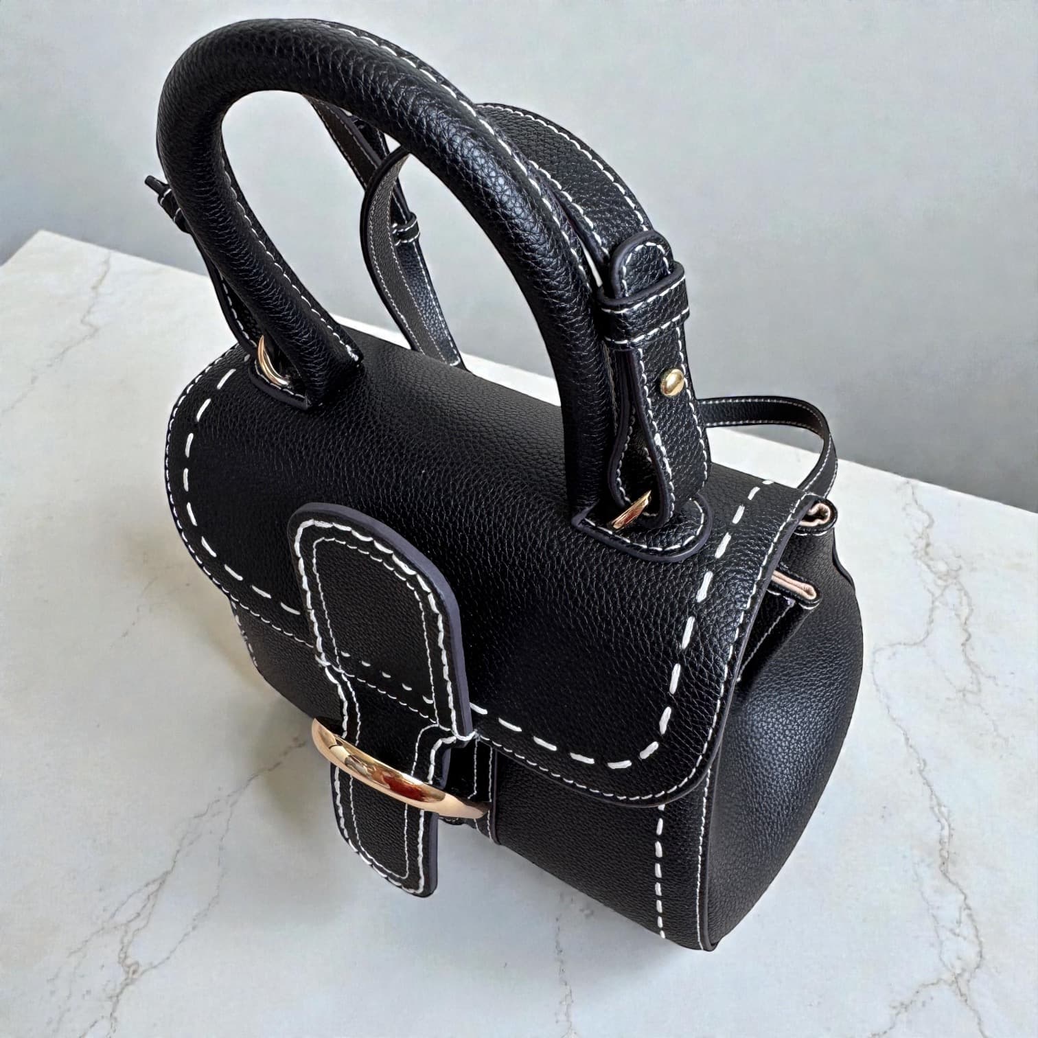 本革TOPハンドルステッチバッグ｜上質レザー×2WAY仕様｜即納・返品無料