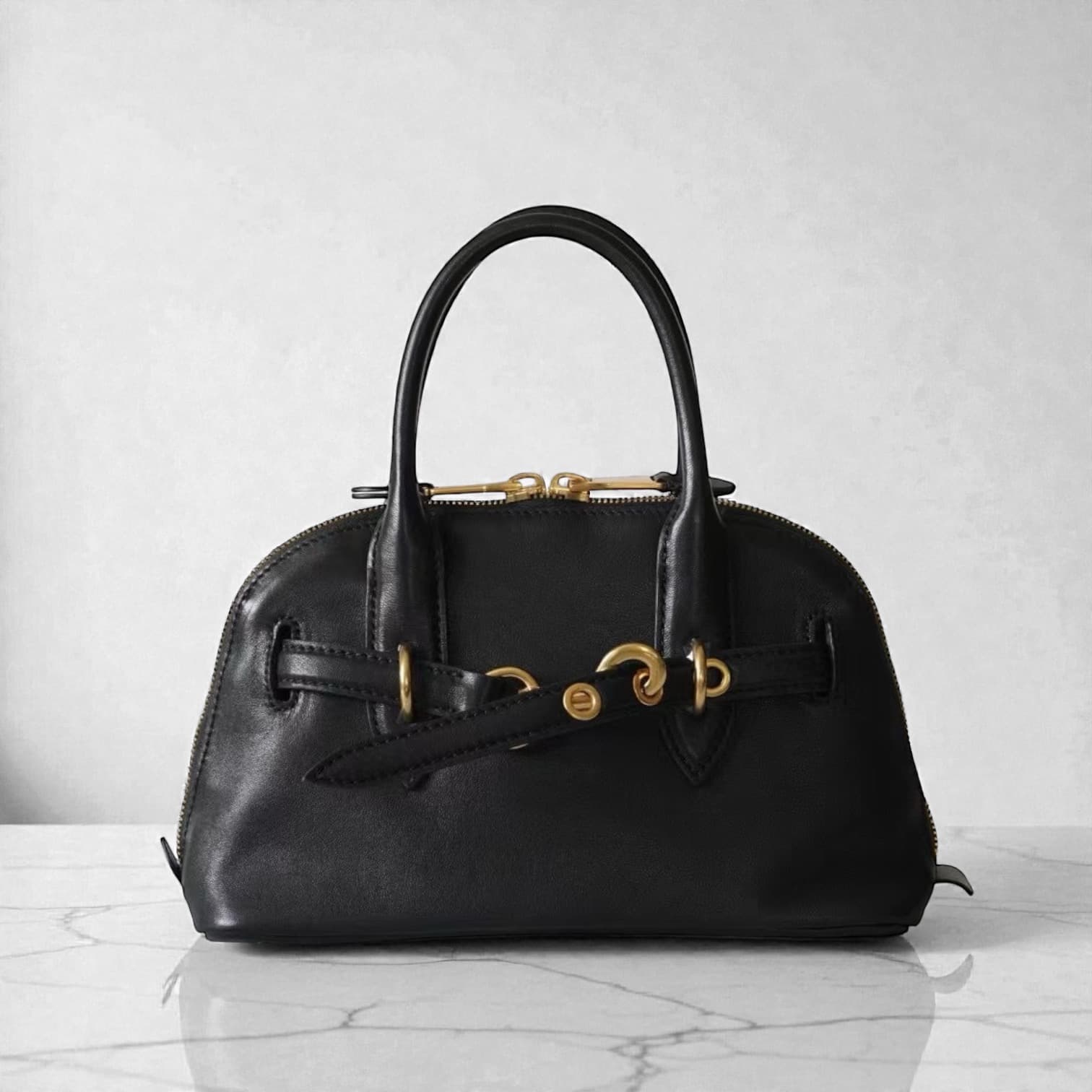 588 牛革クラシックボウリングバッグ