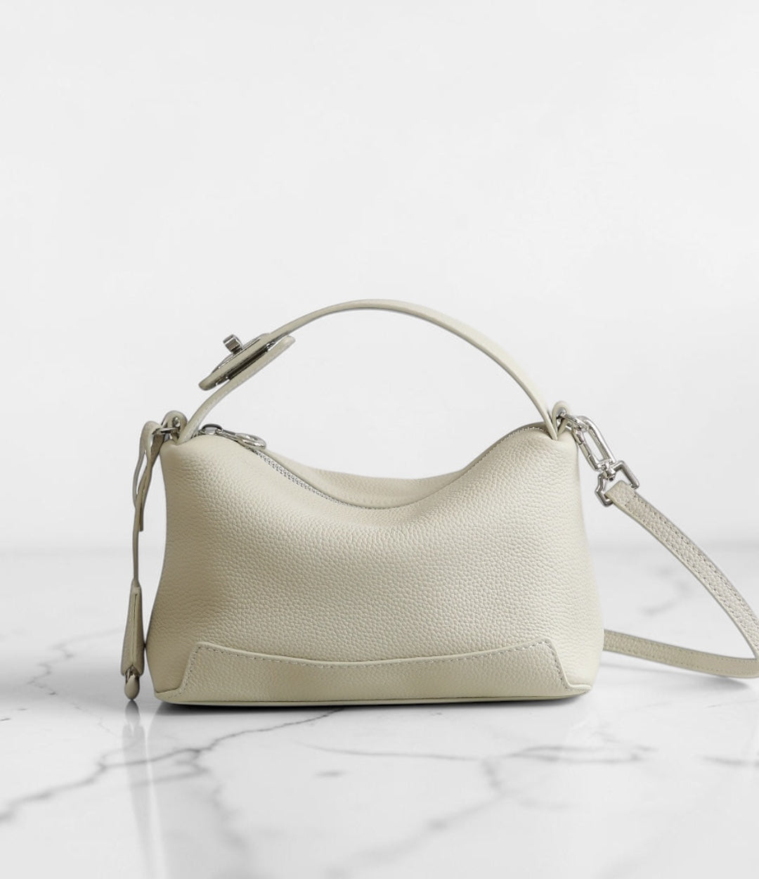 本革ナチュラルクリーブバッグ / IVORY | 2種類のショルダー付きで使い分けできる上品バッグ | LUVILIA ルビリア