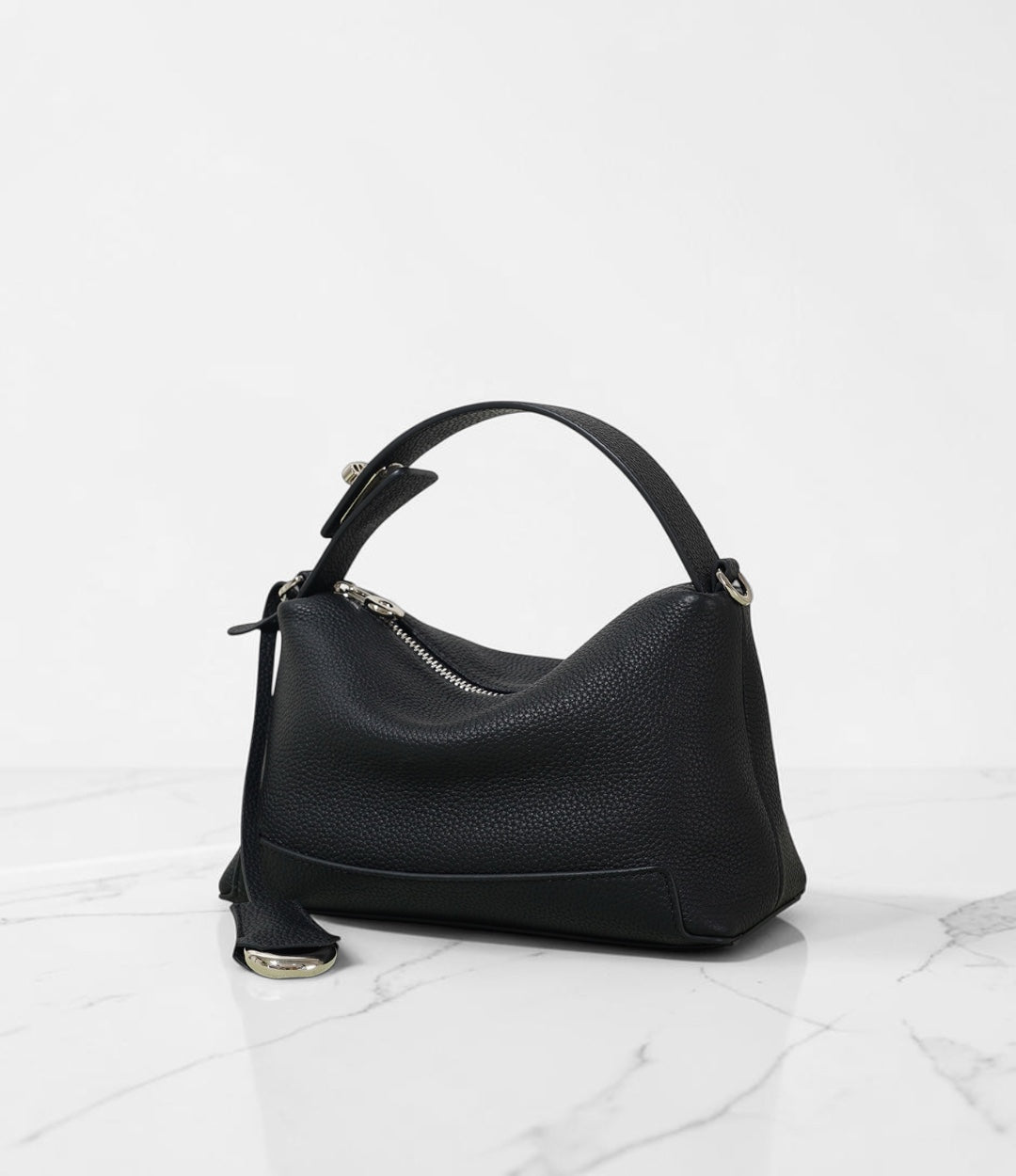 本革ナチュラルクリーブバッグ / BLACK ブラック | 2種類のショルダー付きで使い分けできる上品バッグ | LUVILIA ルビリア