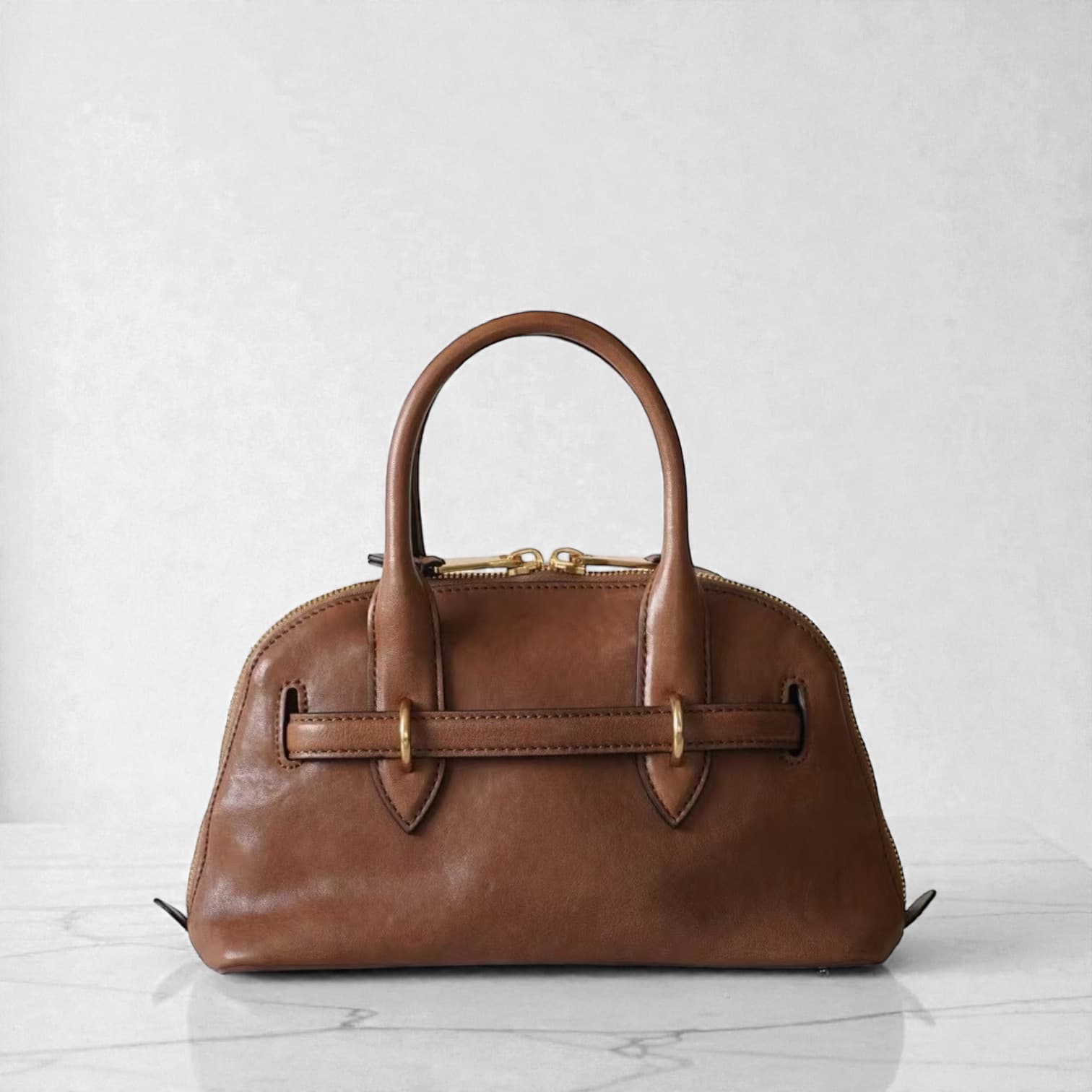 588 牛革クラシックボウリングバッグ