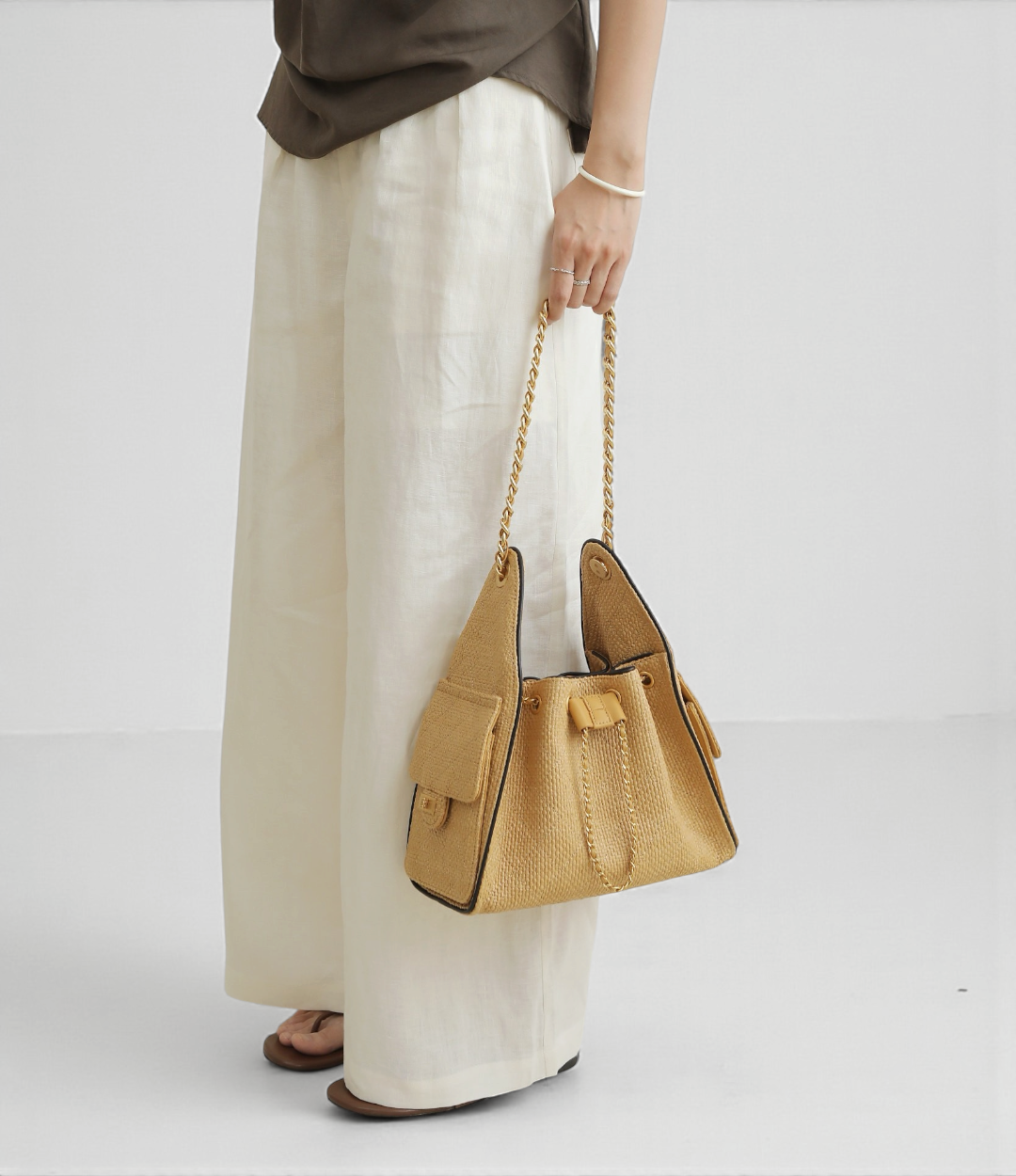【新品未使用品】LUVILIA ルビリア キルティングチェーンSTバッグ キルティングストローバッグ｜夏に映える上品バッグ【LUVILIA公式】