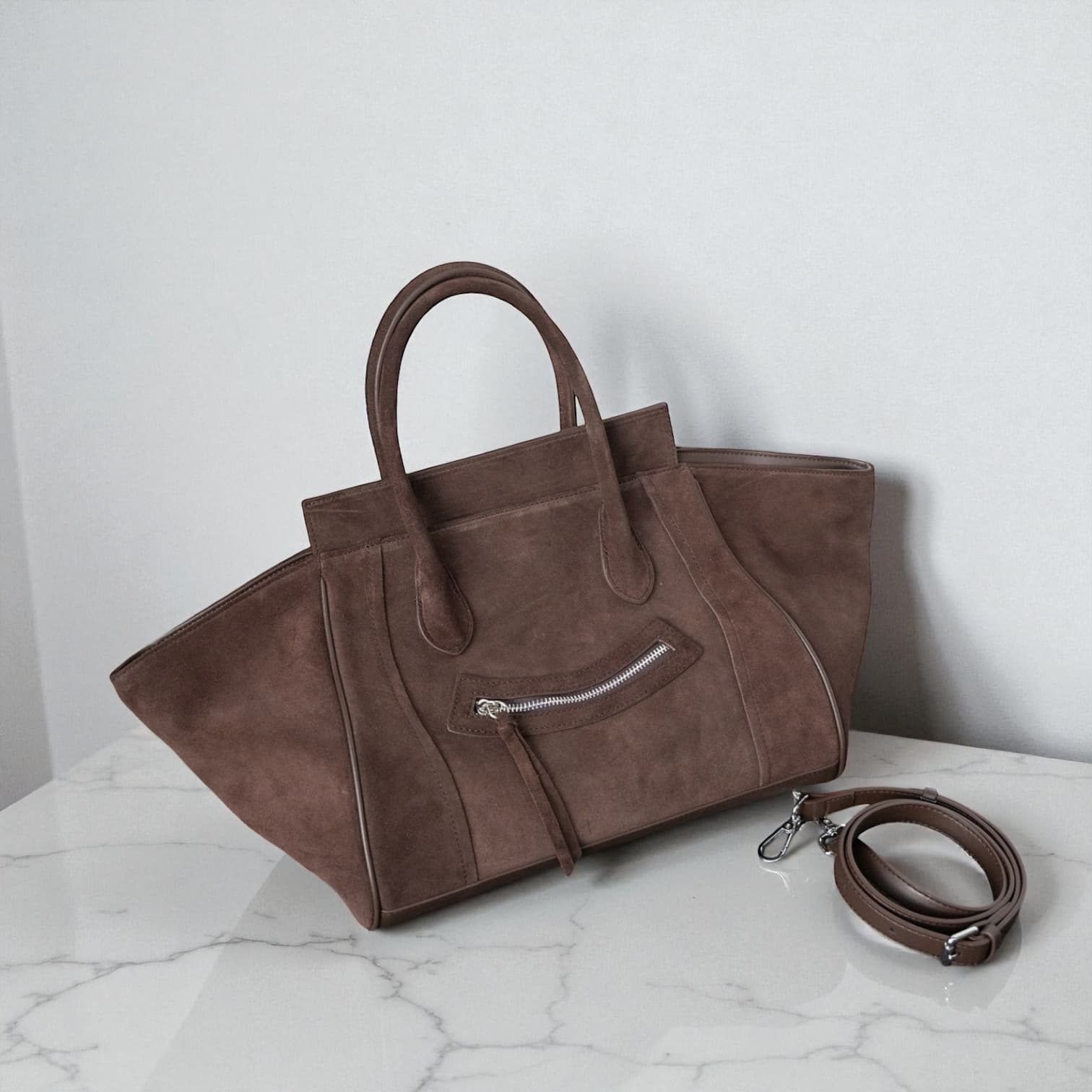 521 本革スウェードRGバッグ M モカ｜A4対応×上質スウェード　ルビリア