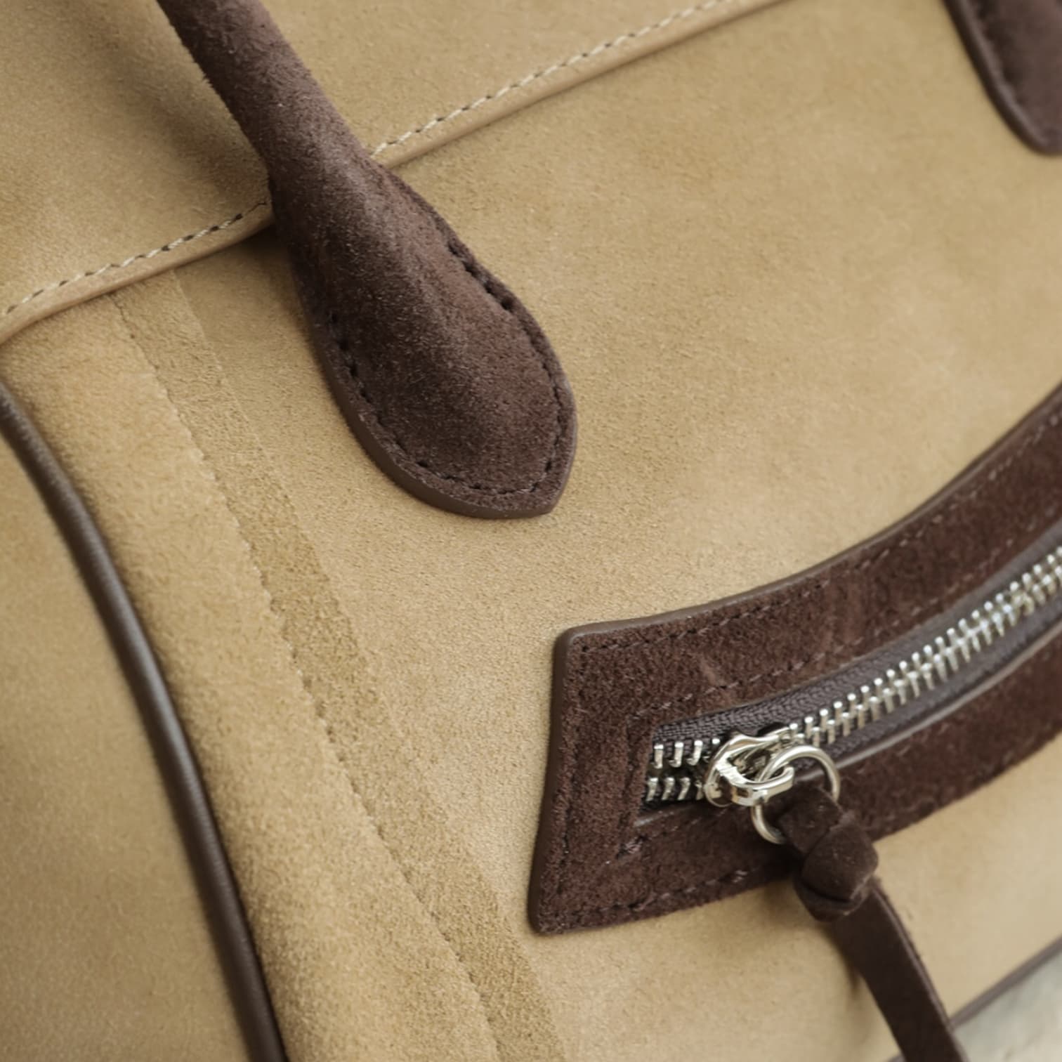 521 本革スウェードRGバッグ S／ベージュ　 軽量×上品スウェード　ルビリア