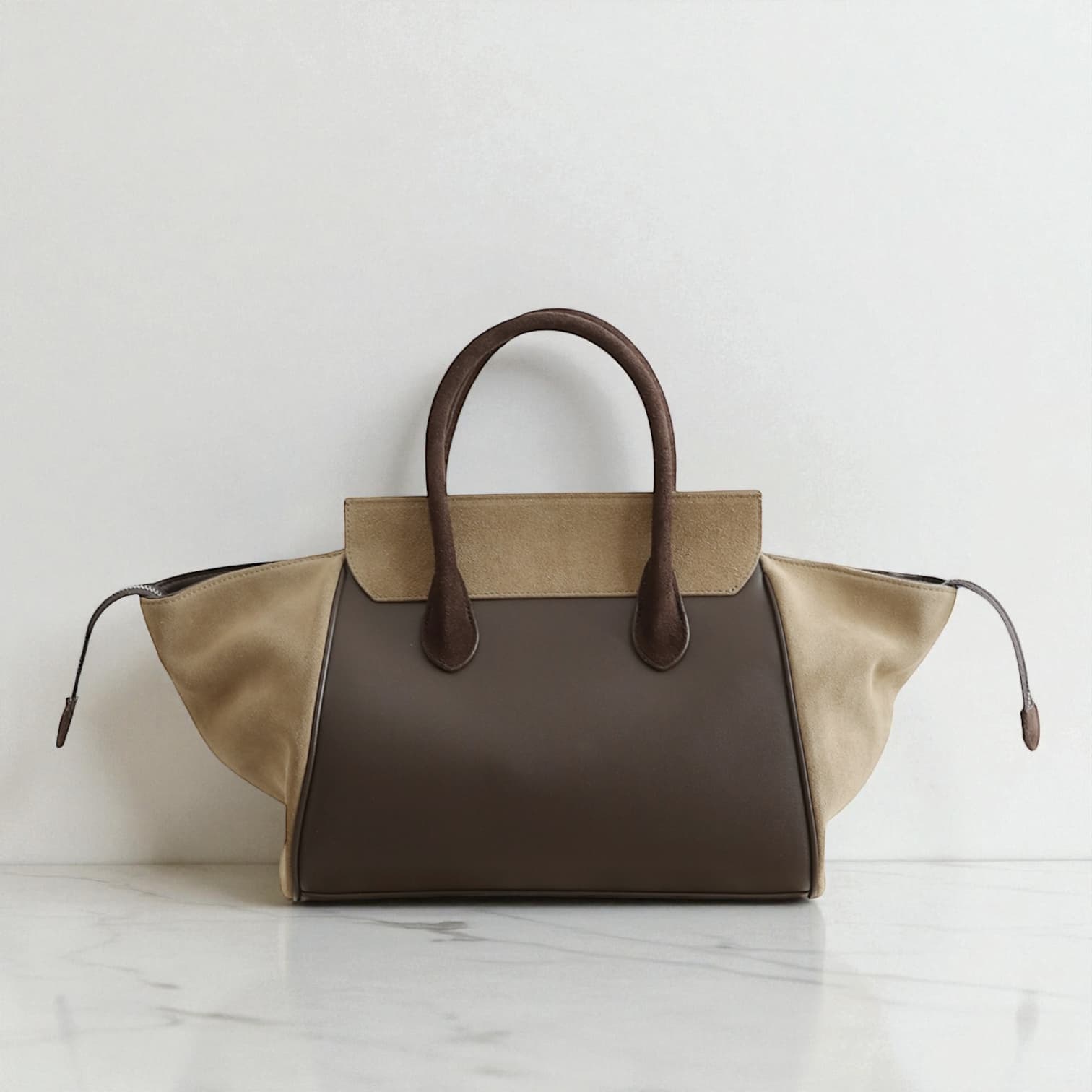 521 本革スウェードRGバッグ M／ベージュ　 軽量×上品スウェード　ルビリア