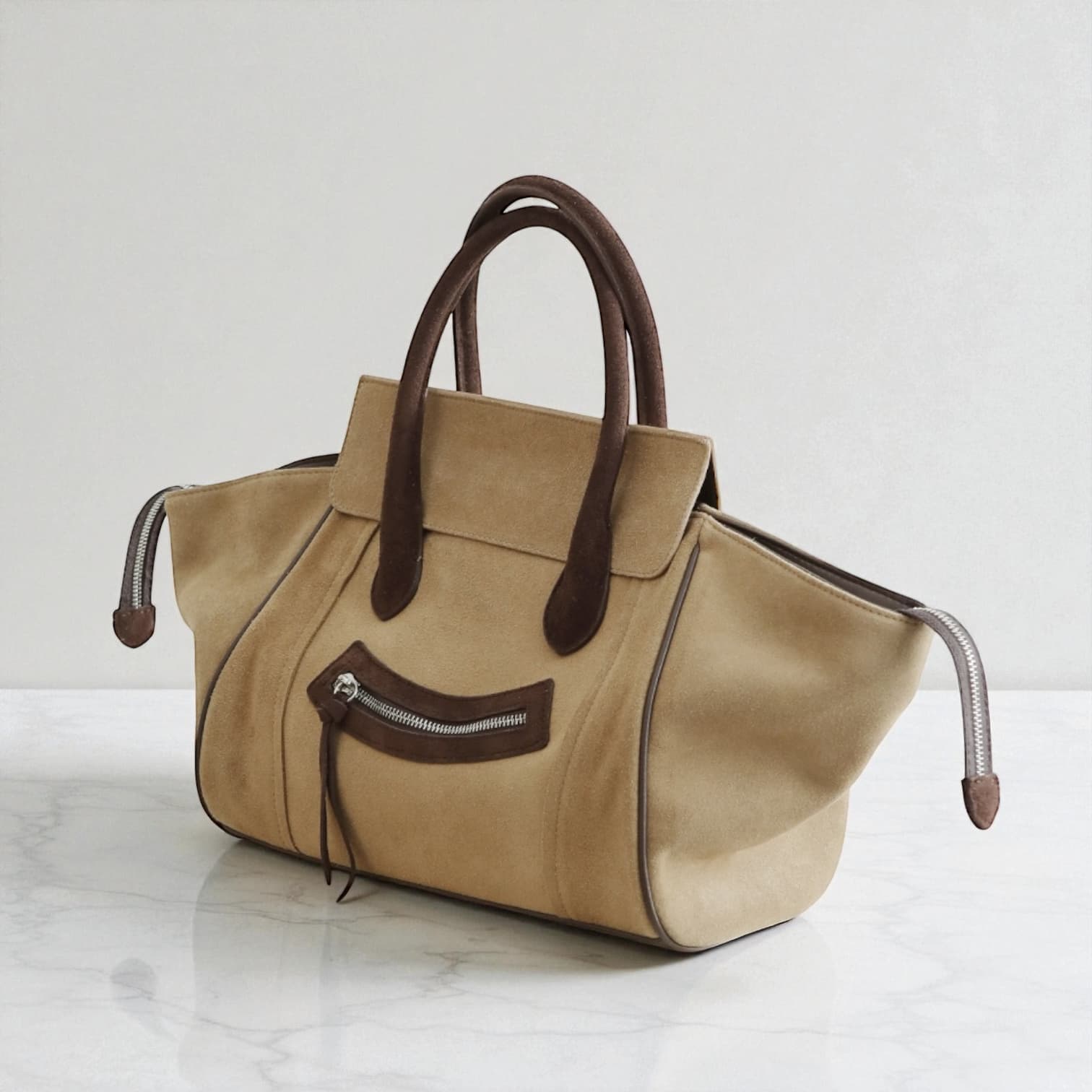 521 本革スウェードRGバッグ M ベージュ｜A4対応×上質スウェード　ルビリア