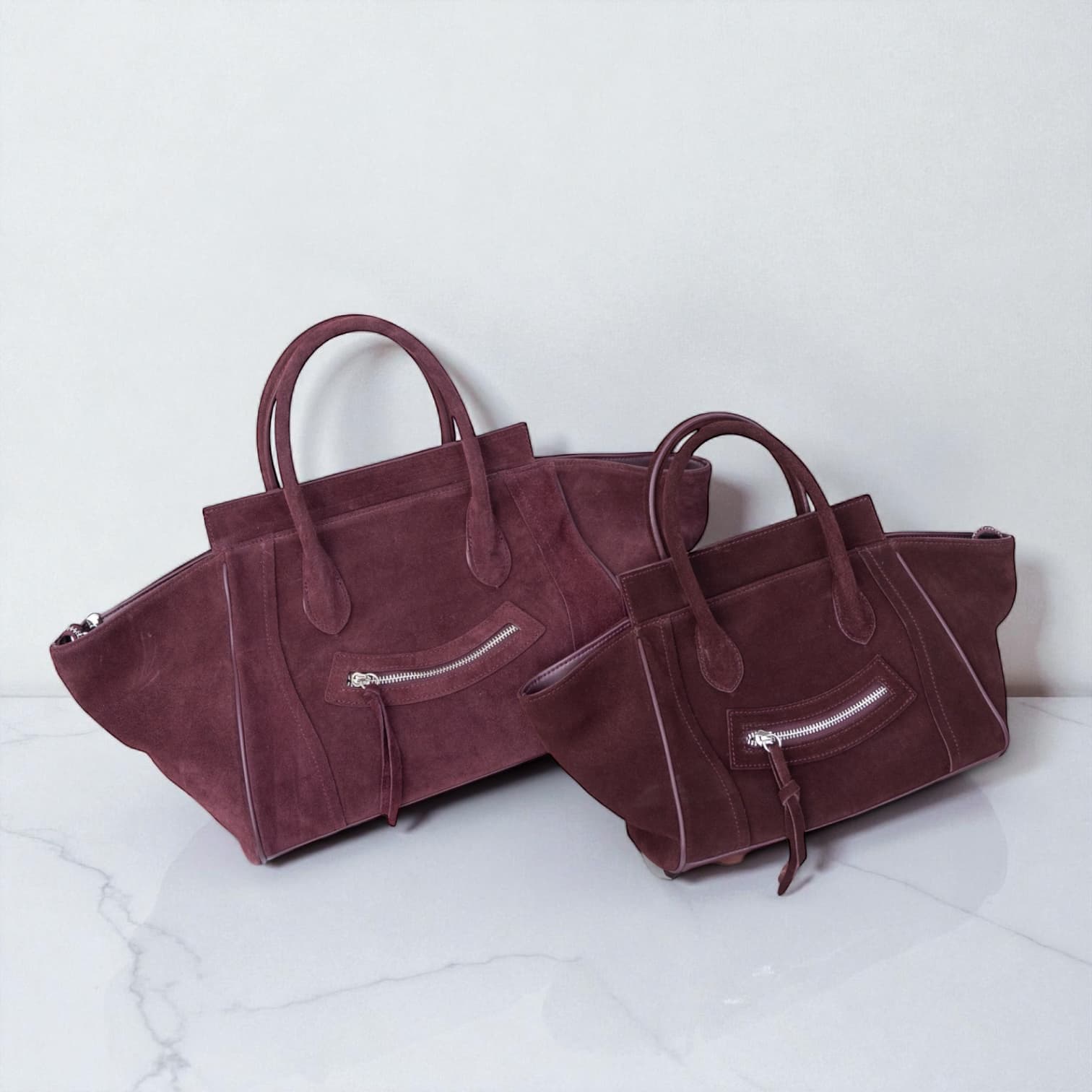 521 本革スウェードRGバッグ S&M／ワイン　 軽量×上品スウェード　ルビリア