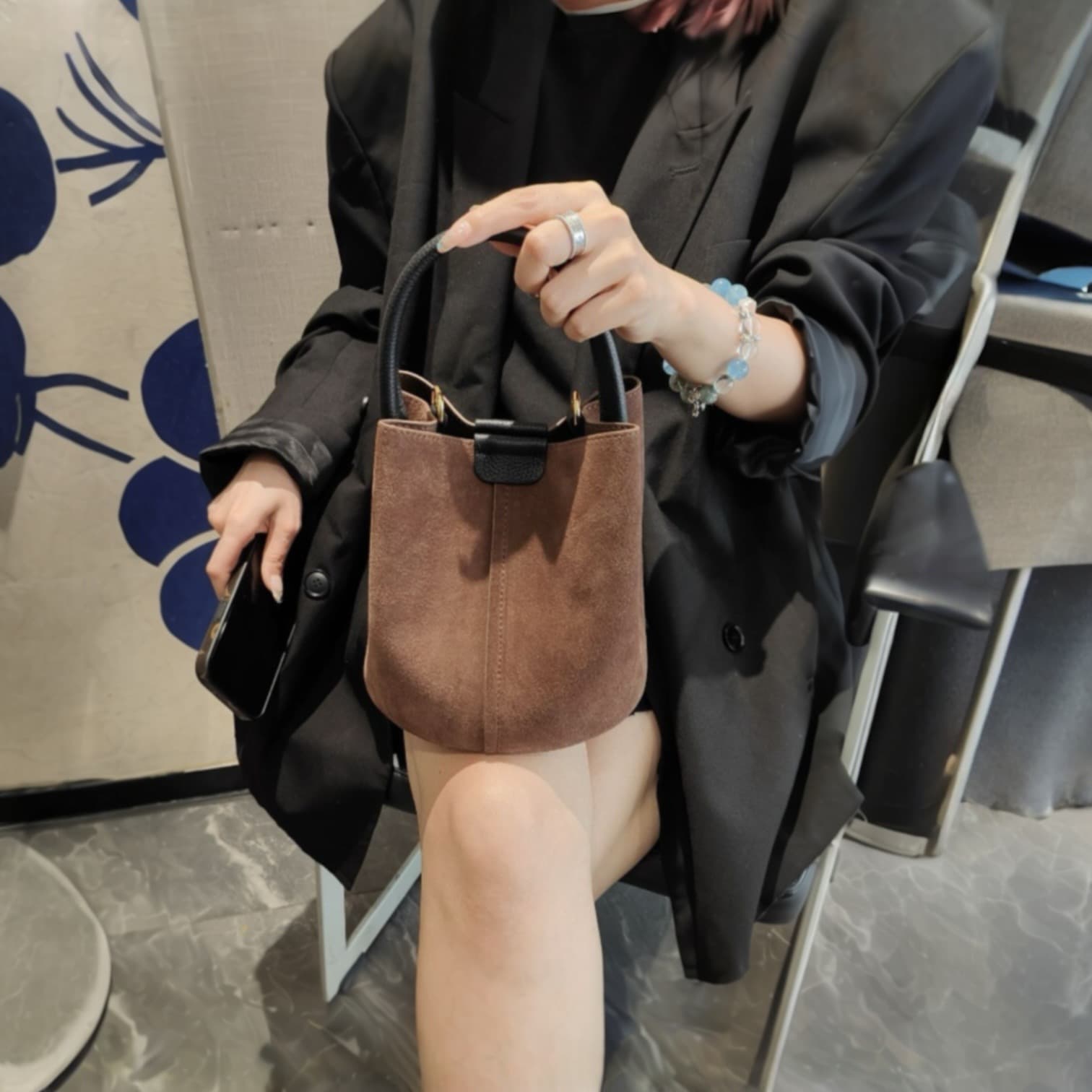 331 牛革TOP’H’バケツバッグ