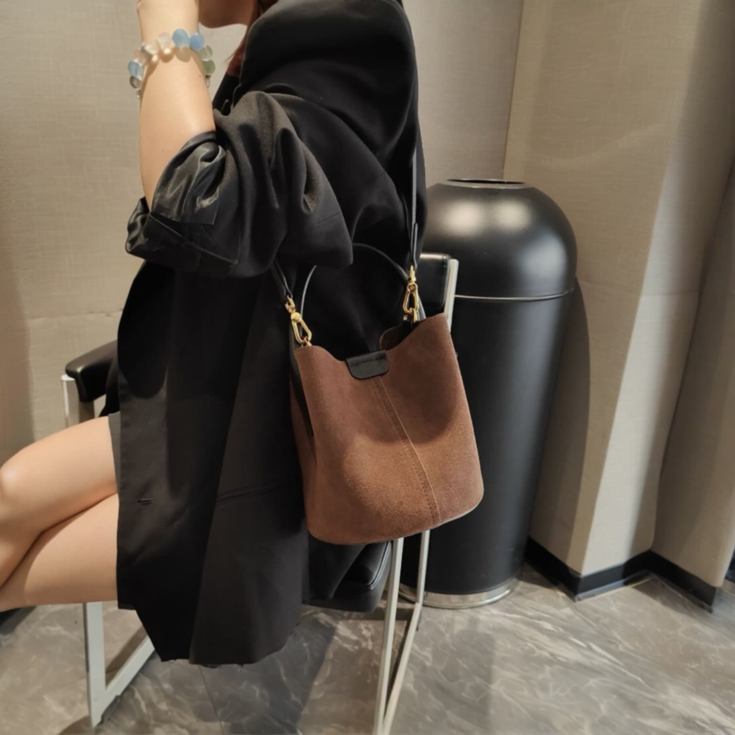 331 牛革TOP’H’バケツバッグ