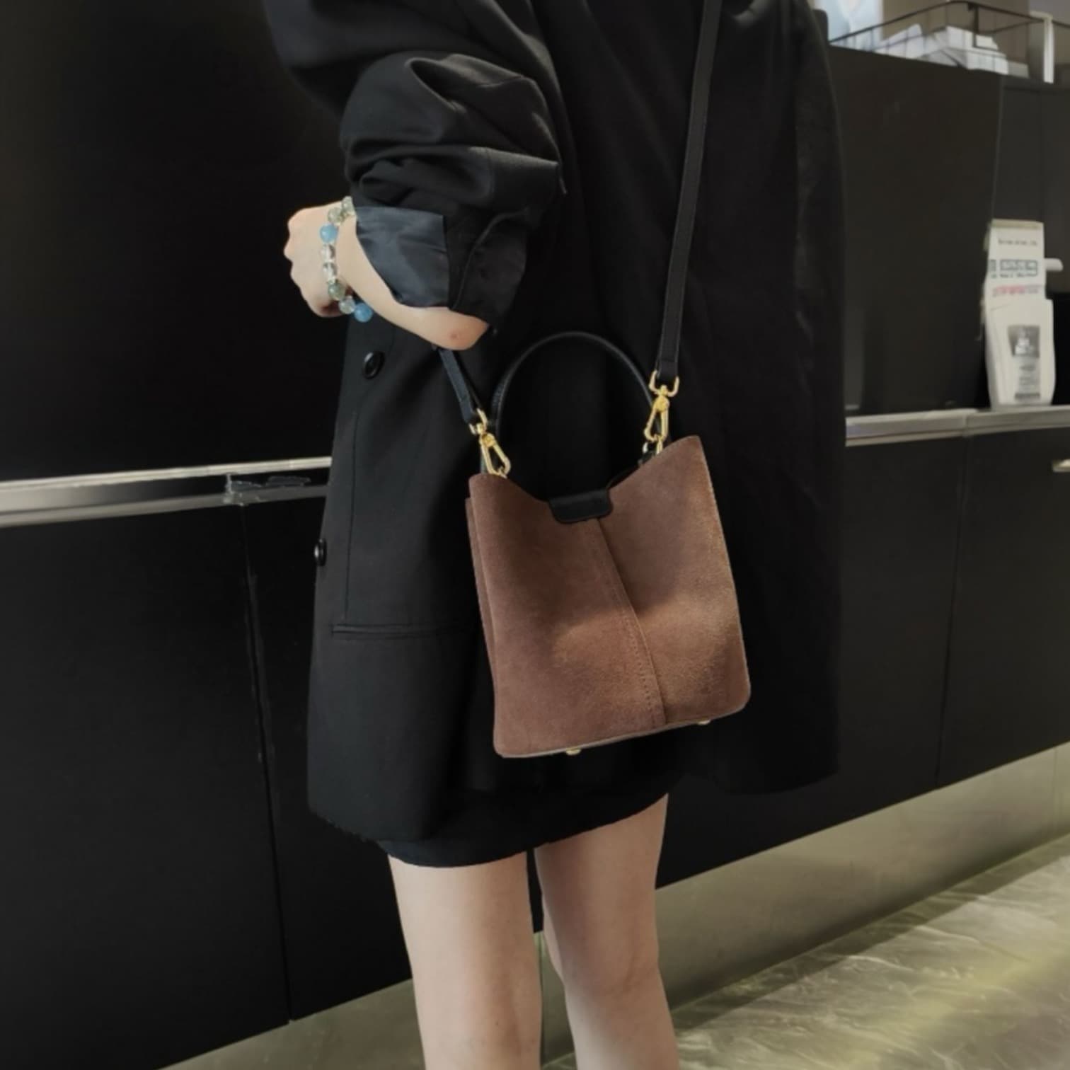 331 牛革TOP’H’バケツバッグ